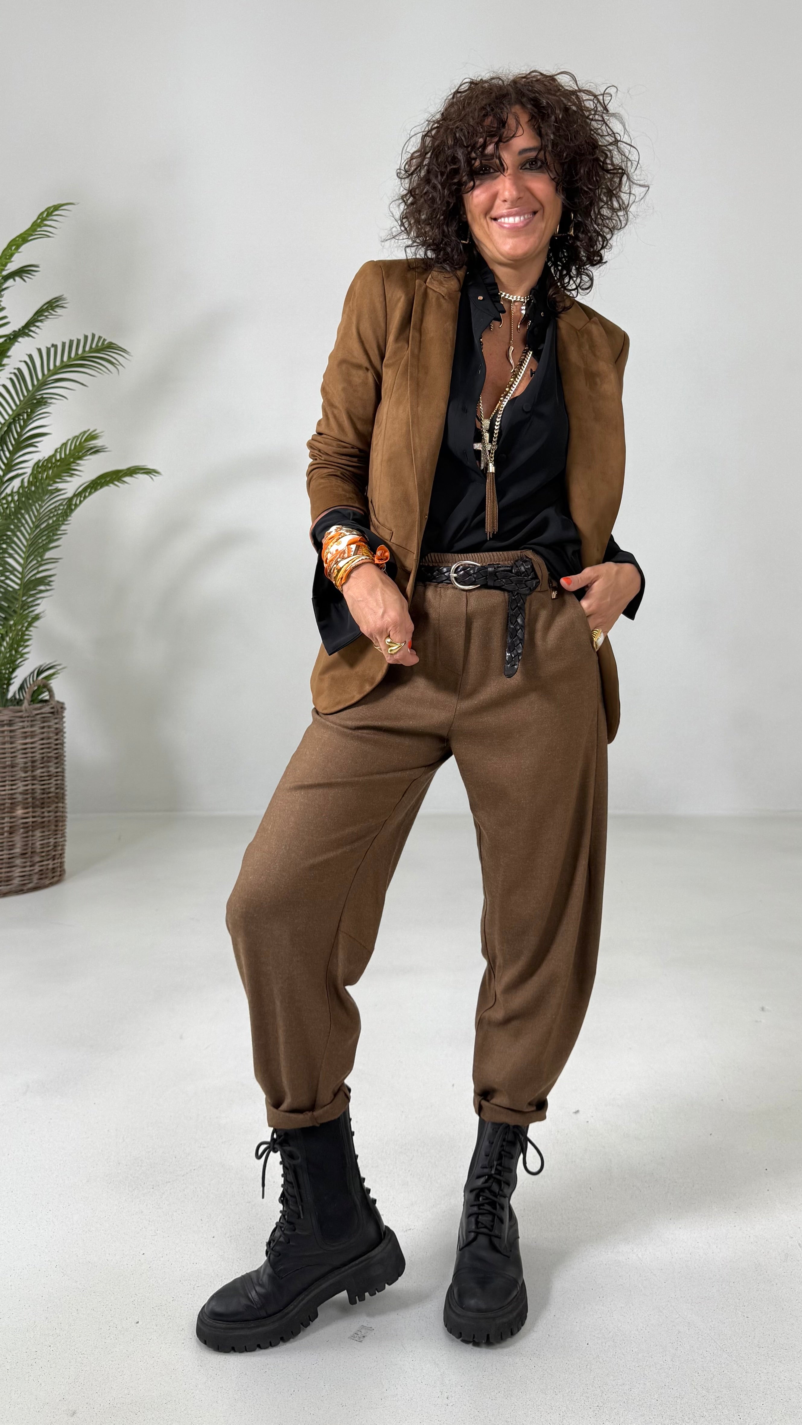 GIACCA BLAZER IN DAINETTO EFFETTO CAMOSCIO CON FODERA CANGIANTE