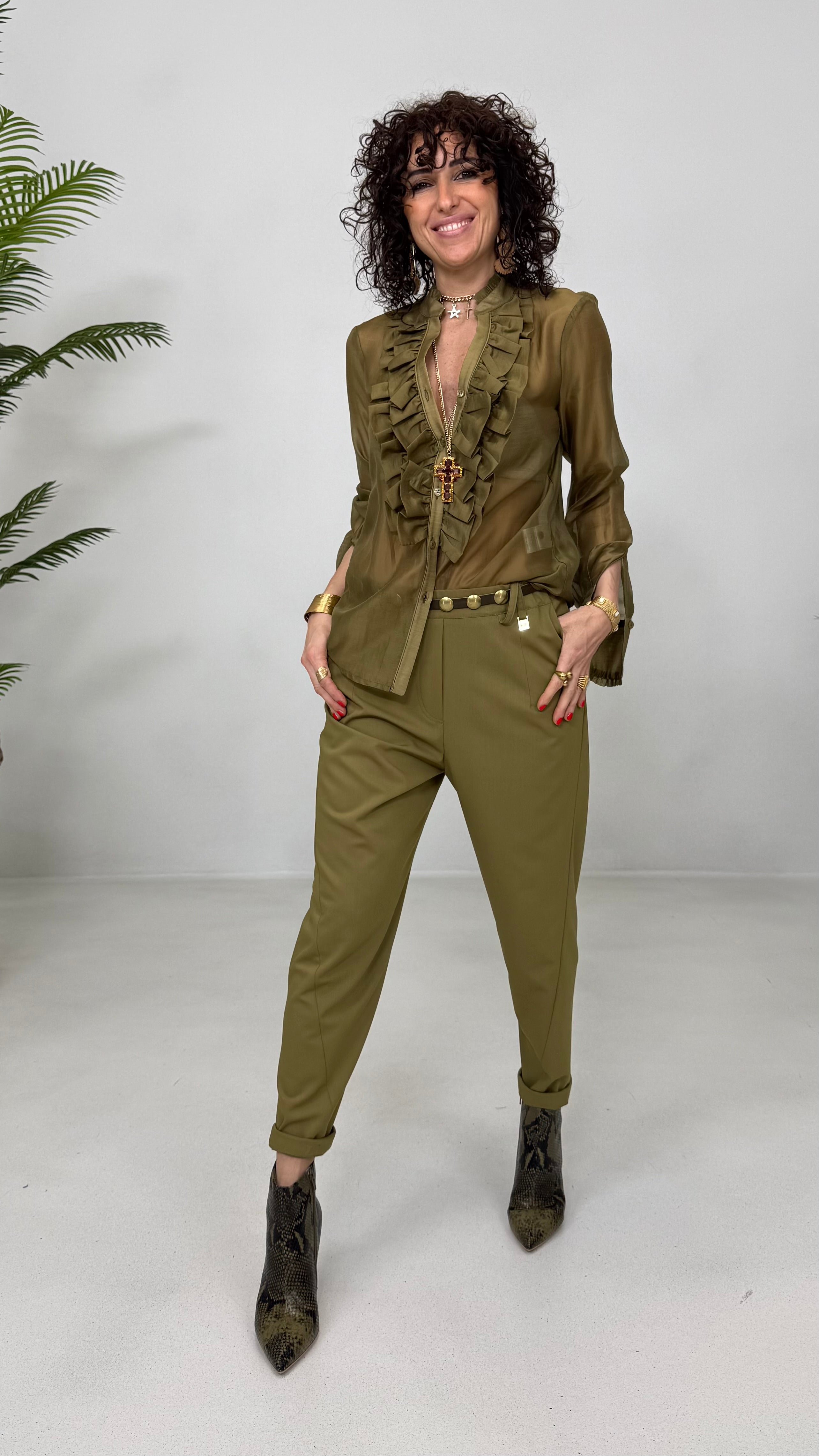 CAMICIA DOPPIA ROUCHES IN VOILE