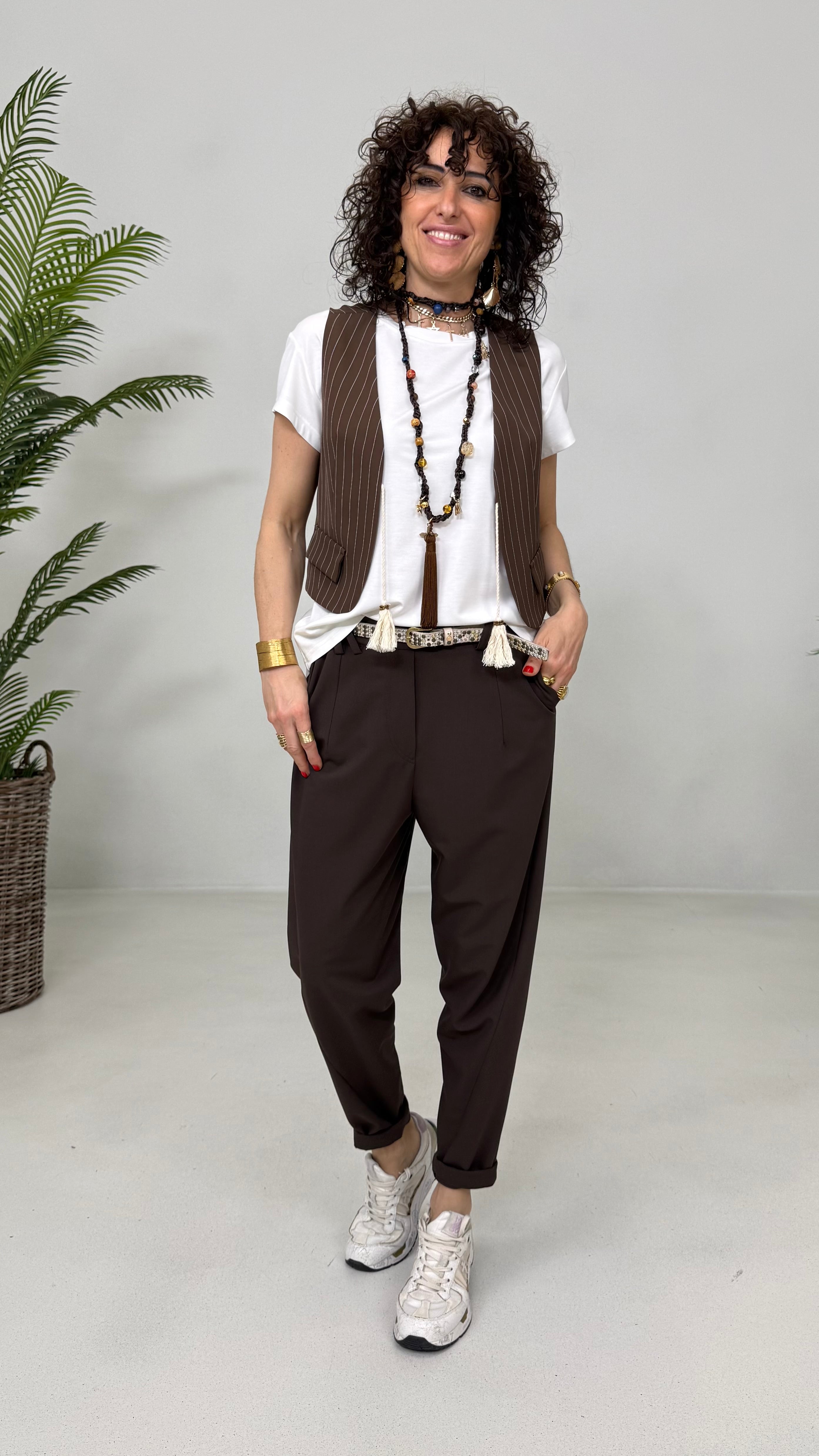 GILET GESSATO IN CADY FLUIDO