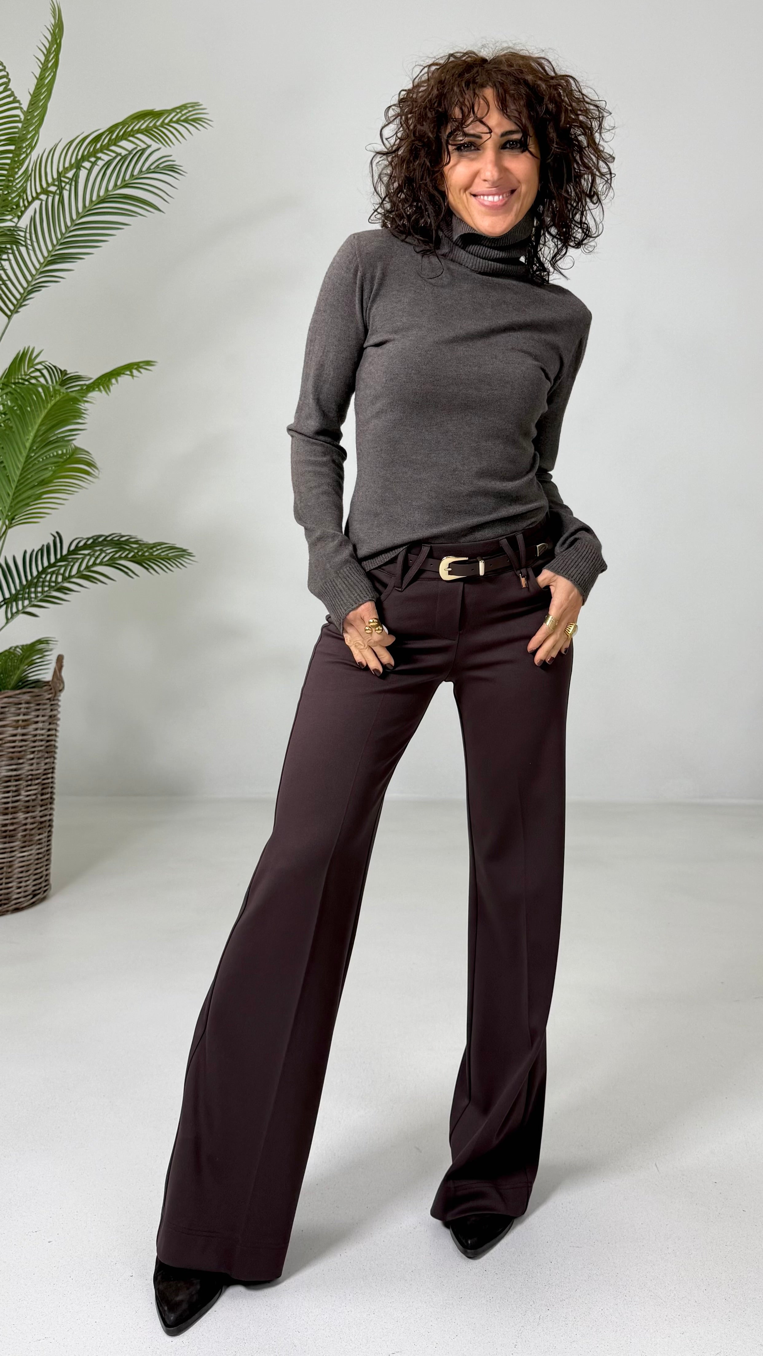 MAGLIA BASIC COLLO ALTO IN MISTO CASHMERE