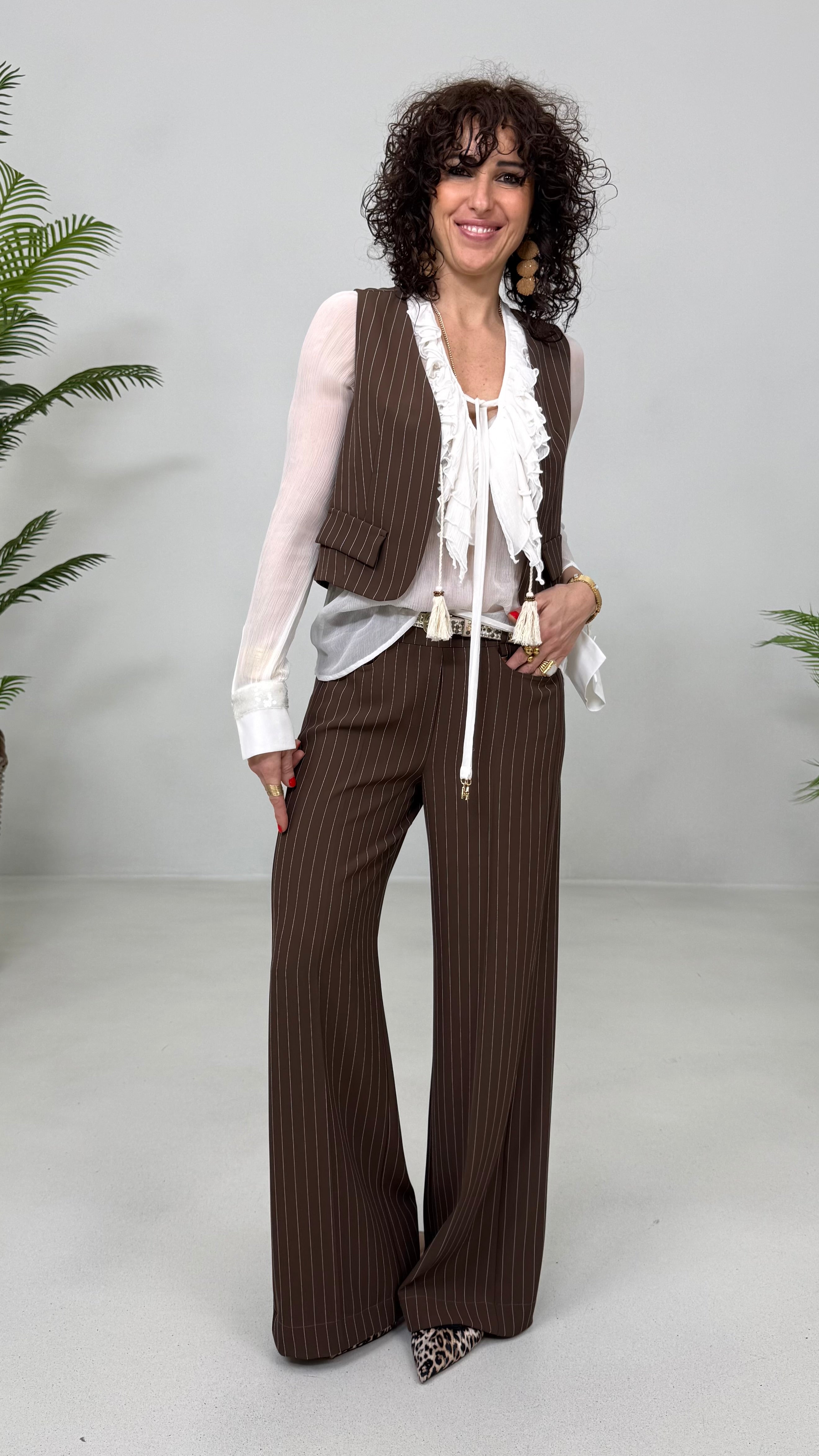 GILET GESSATO IN CADY FLUIDO