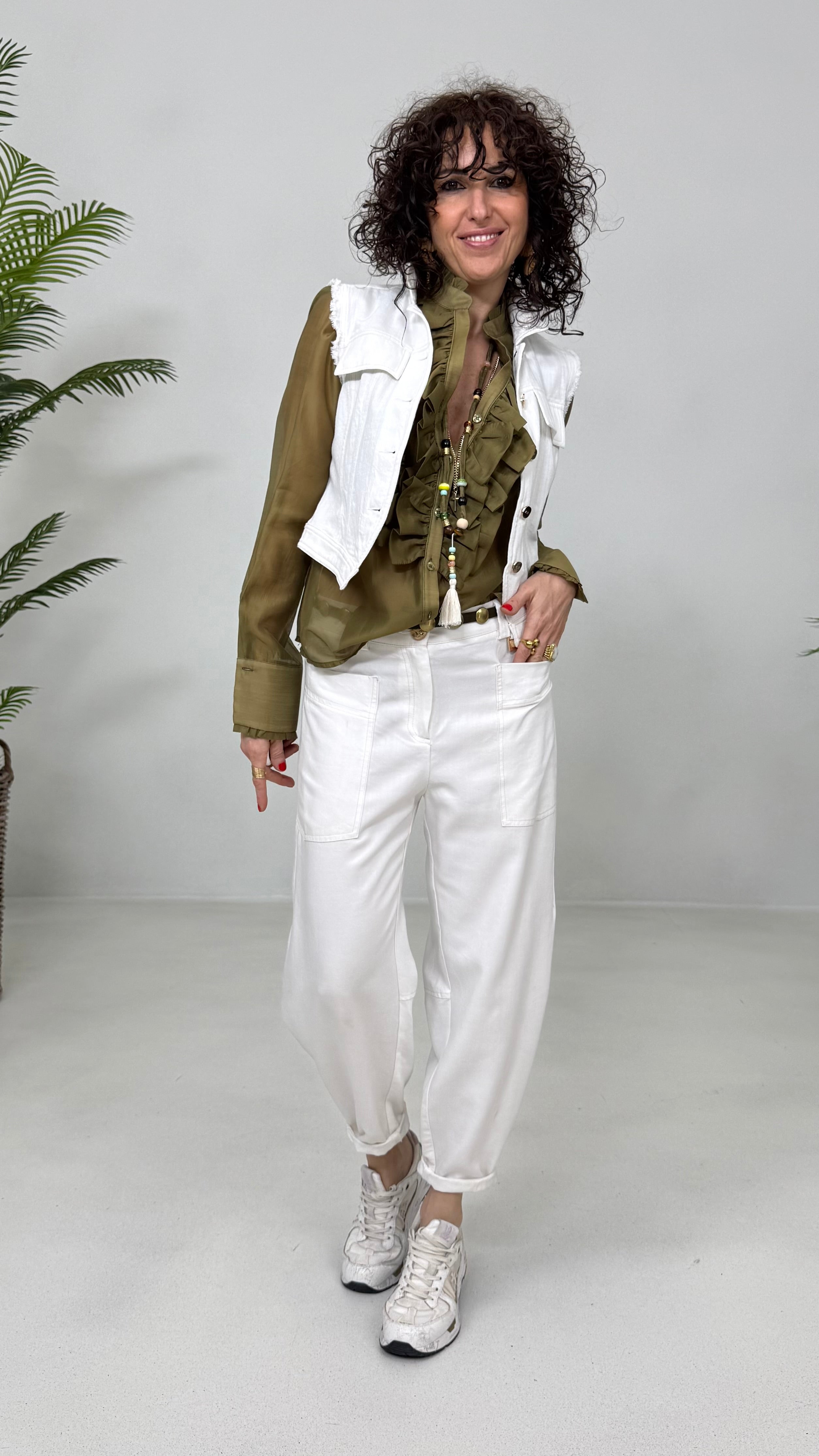 CAMICIA DOPPIA ROUCHES IN VOILE