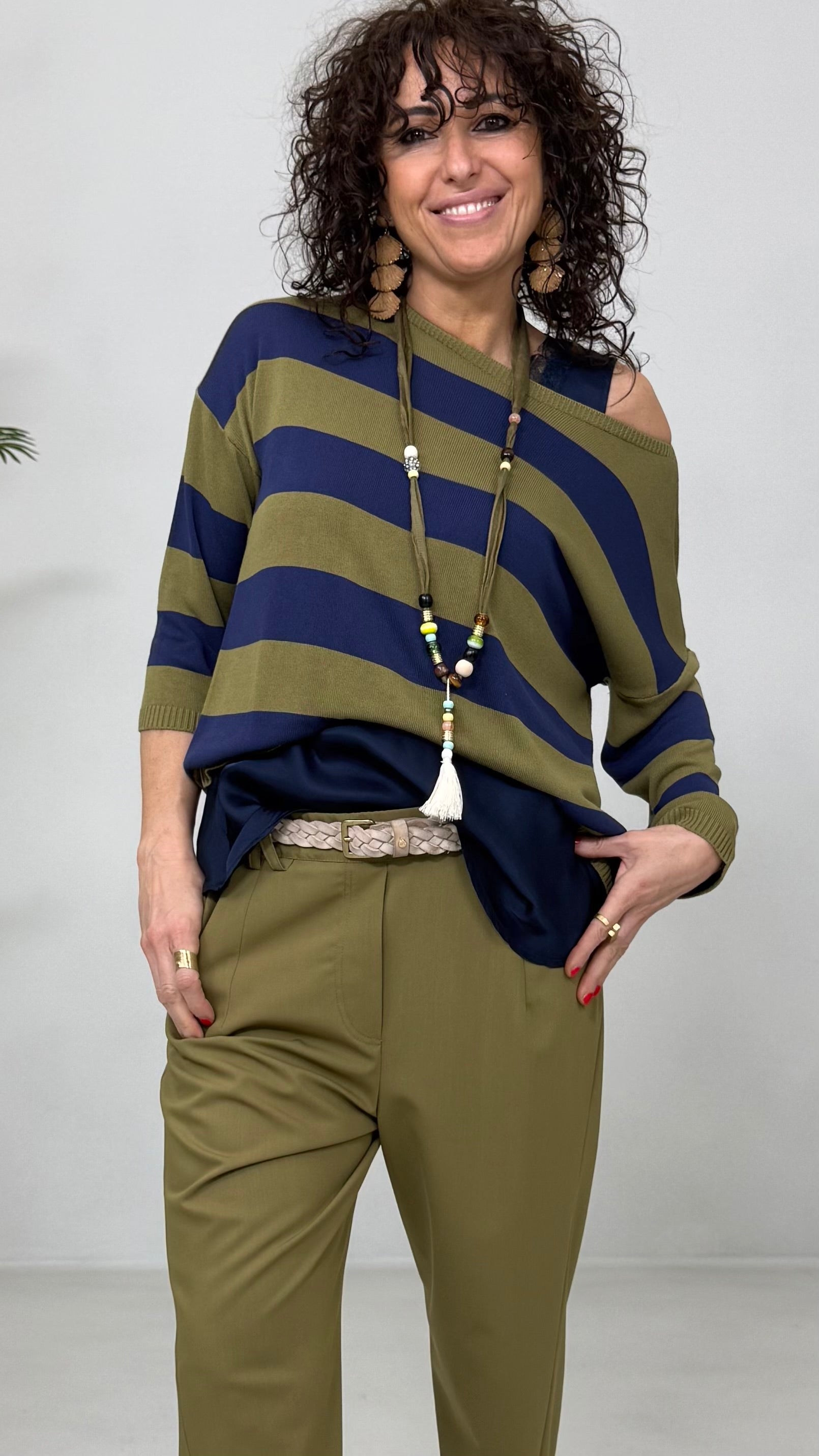 MAGLIA QUADRATA IN VISCOSA RIGA GRANDE