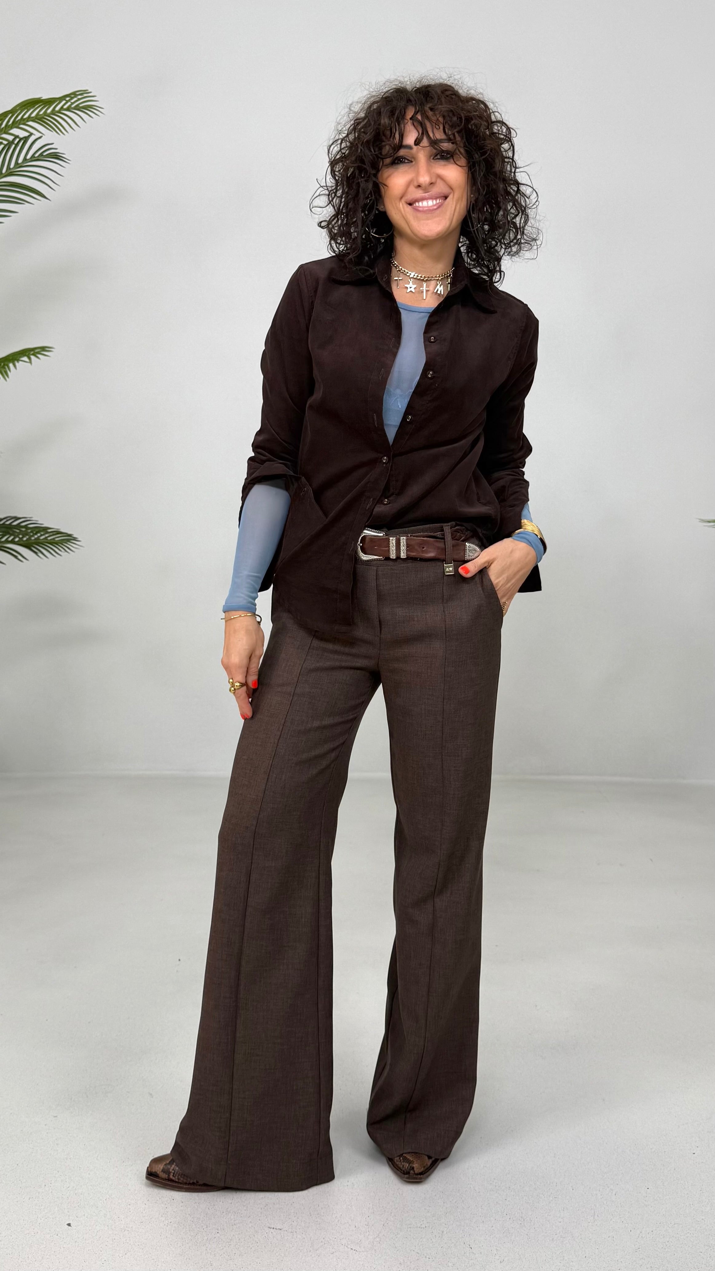 CAMICIA IN VELLUTO 2000 RIGHE