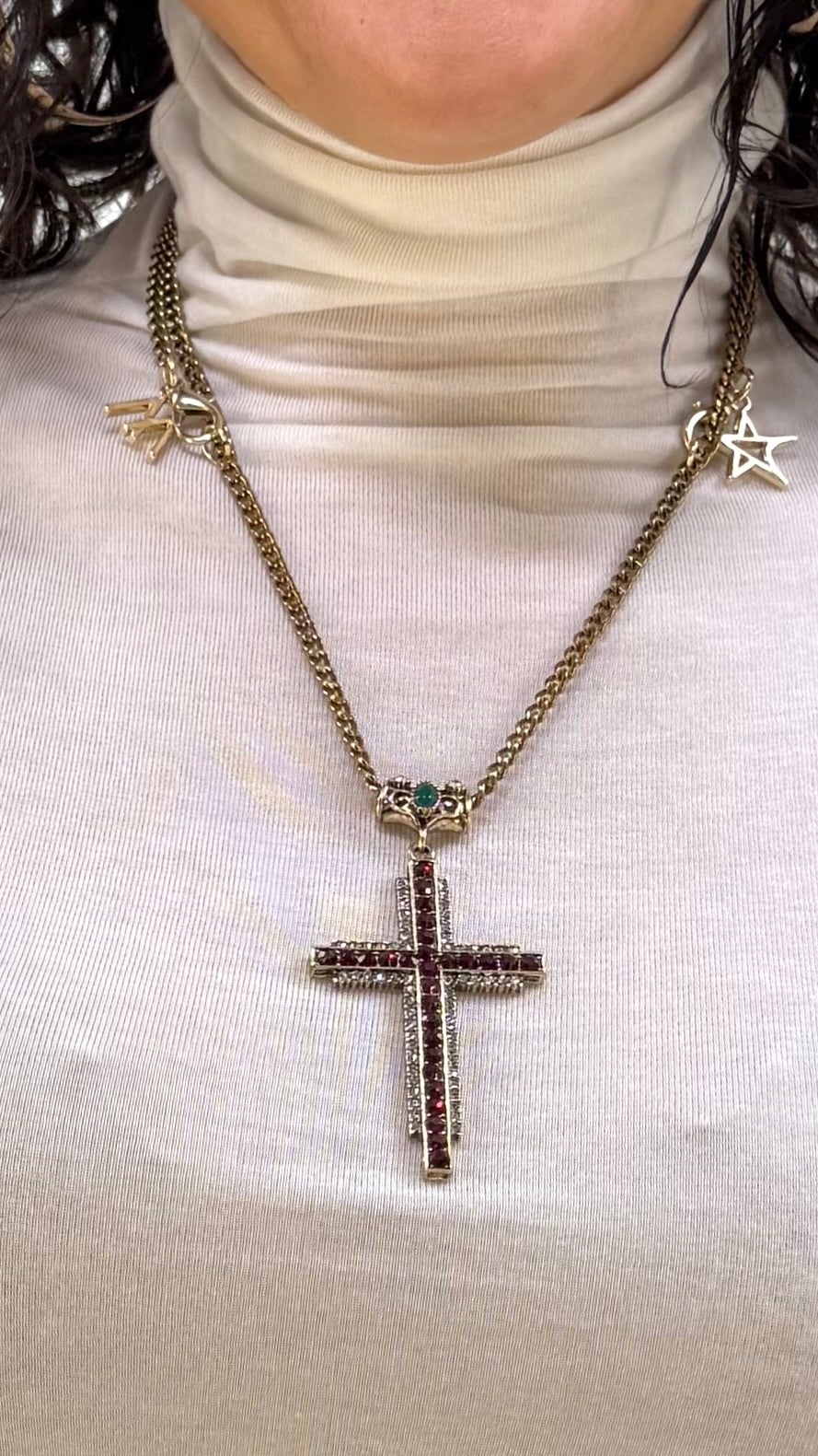 COLLANA CROCE LINEARE 7 CM