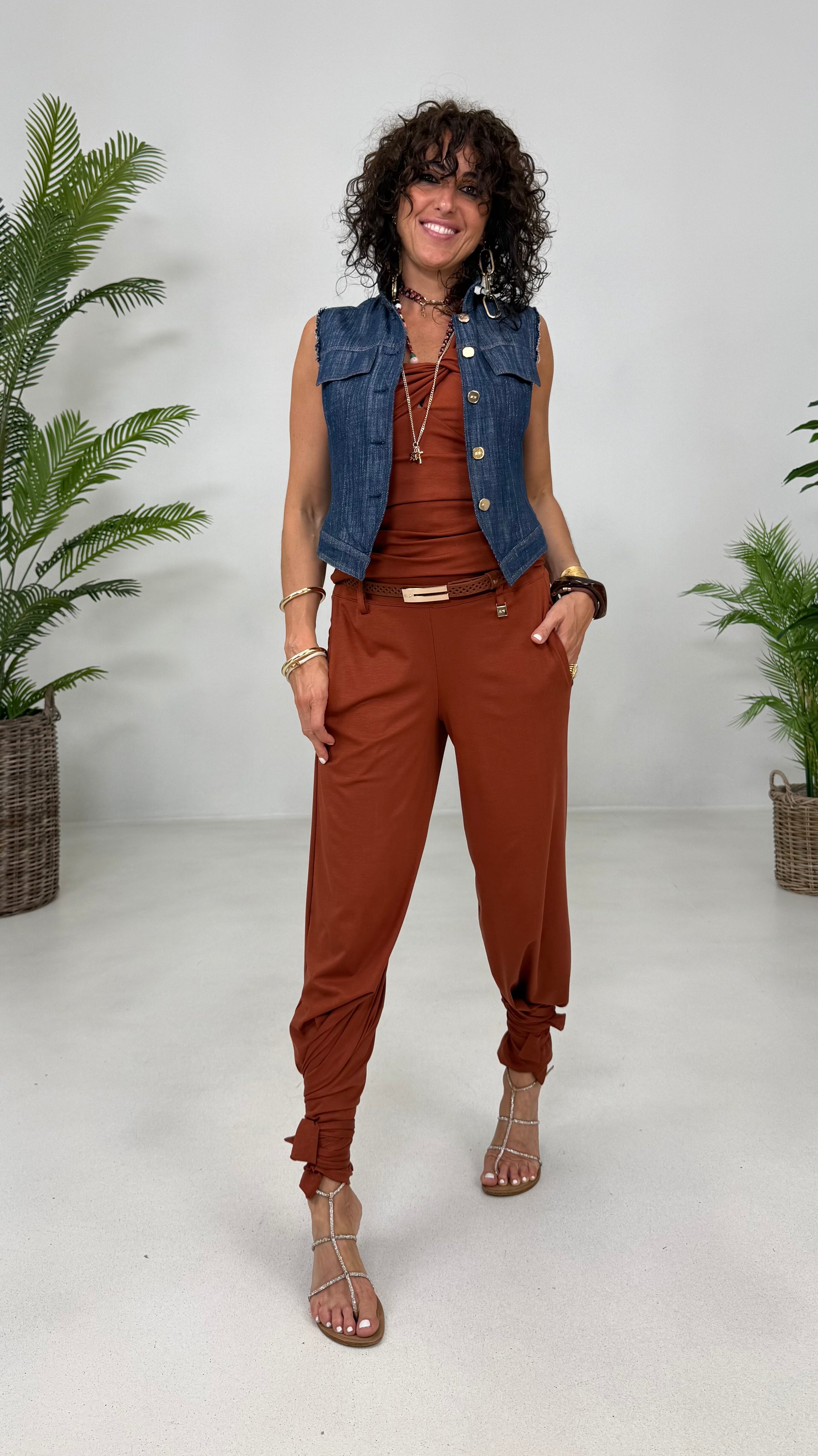 GILET-GIUBBETTO IN COTONE JEANS