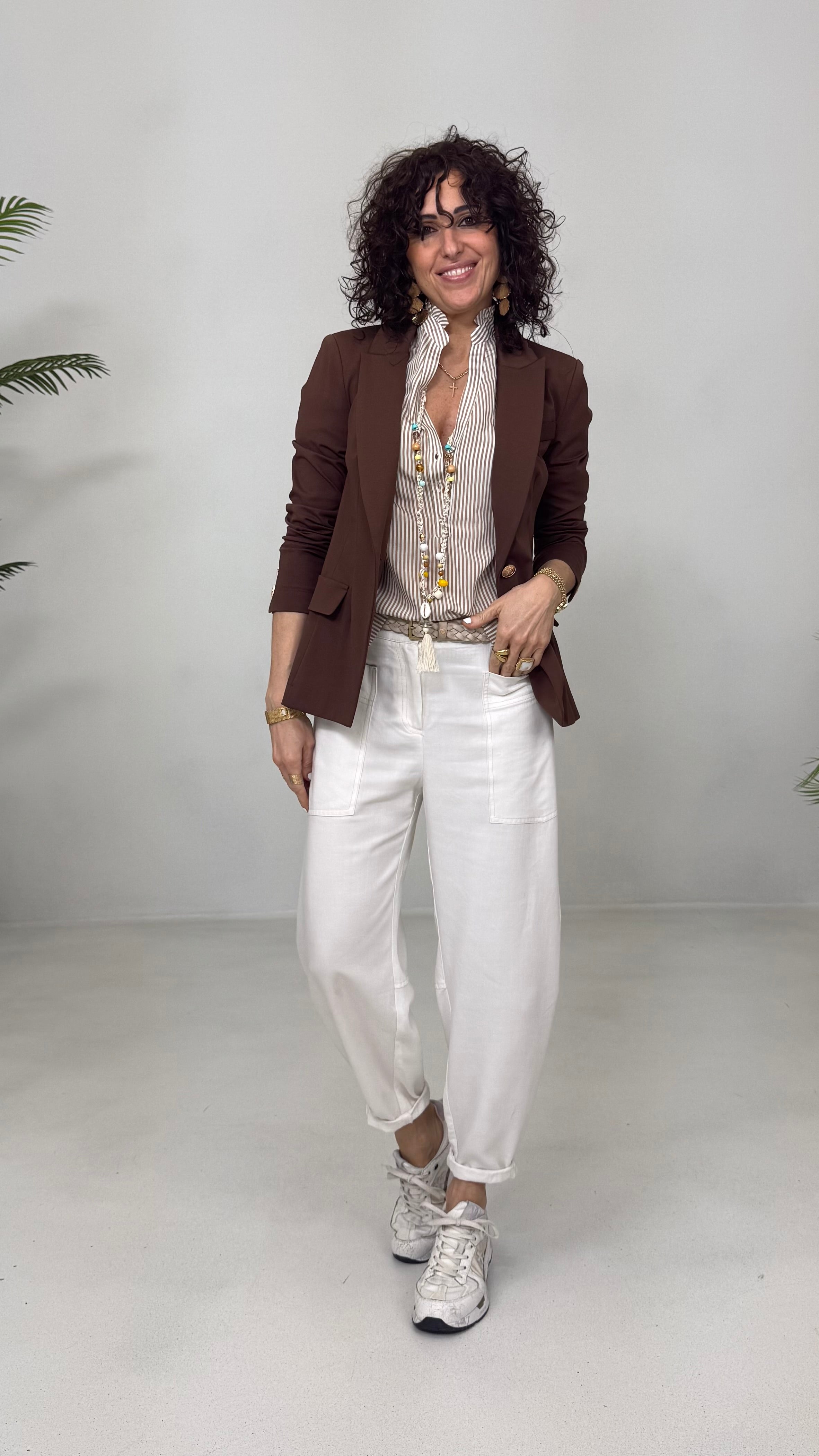 CAMICIA A RIGHE LINEA A TRAPEZIO