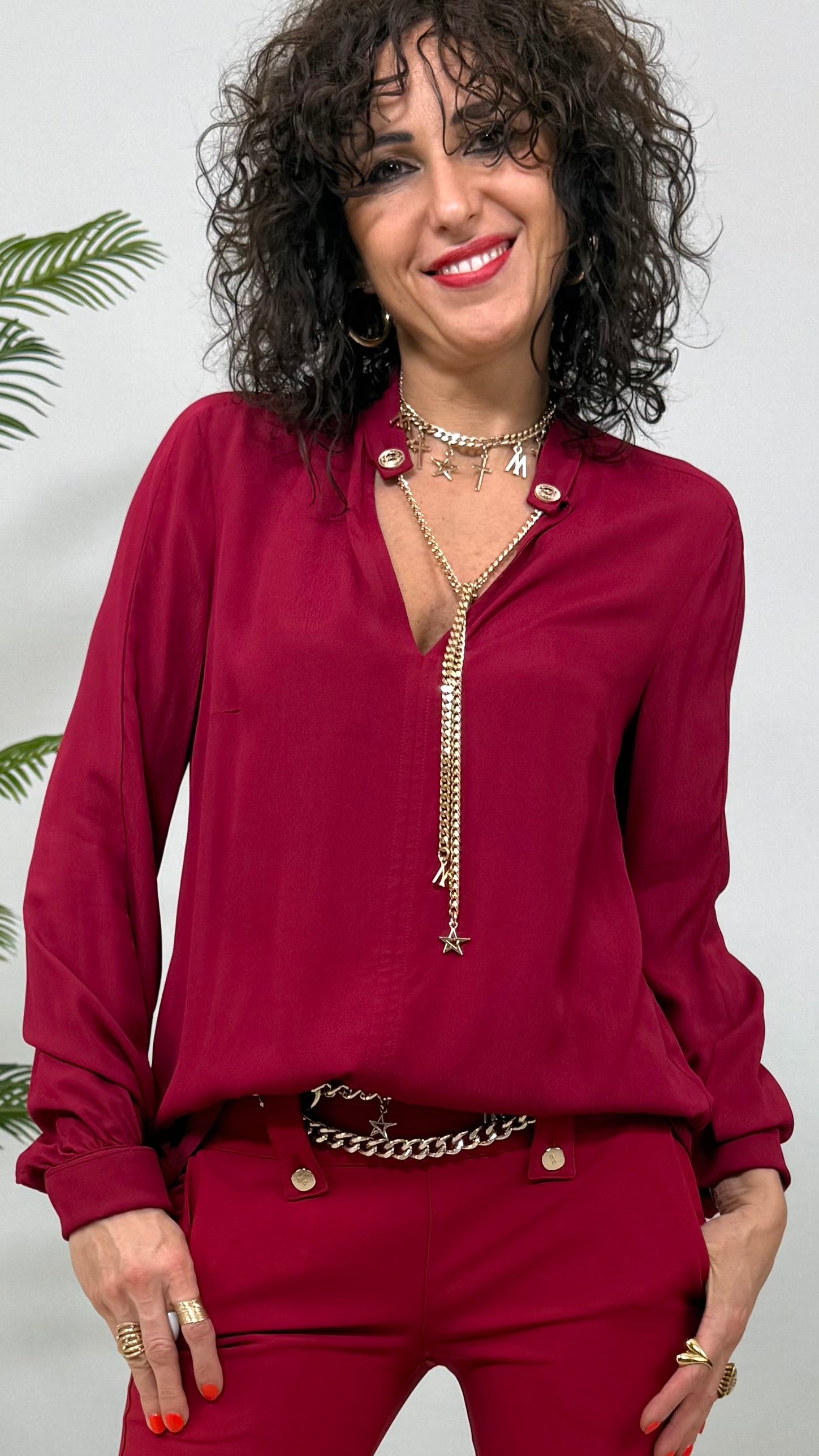 CAMICIA IN GEORGETTE CON CATENELLA