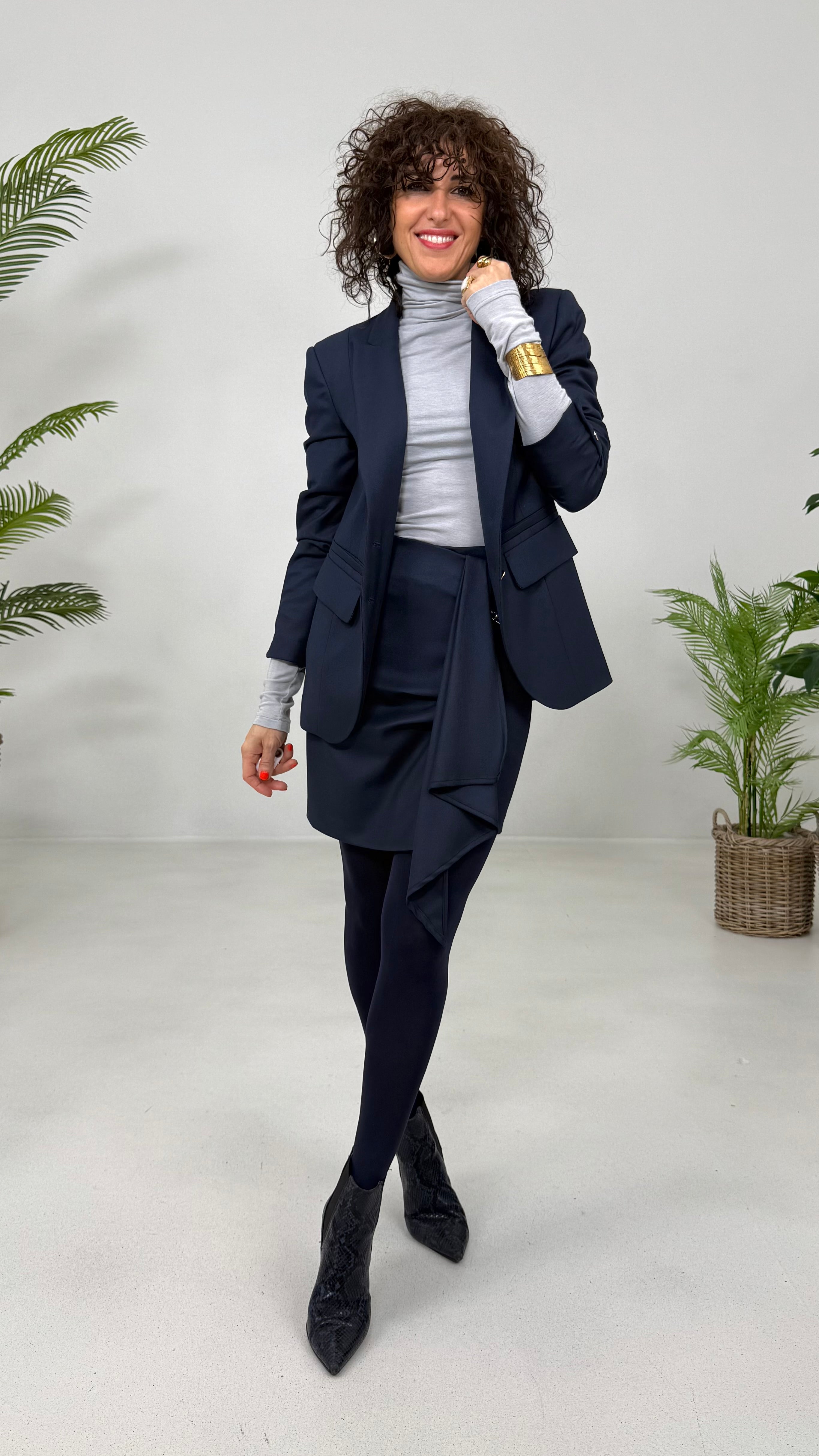 LUPETTO IN JERSEY TENCEL E LANA CON MANICA LUNGA