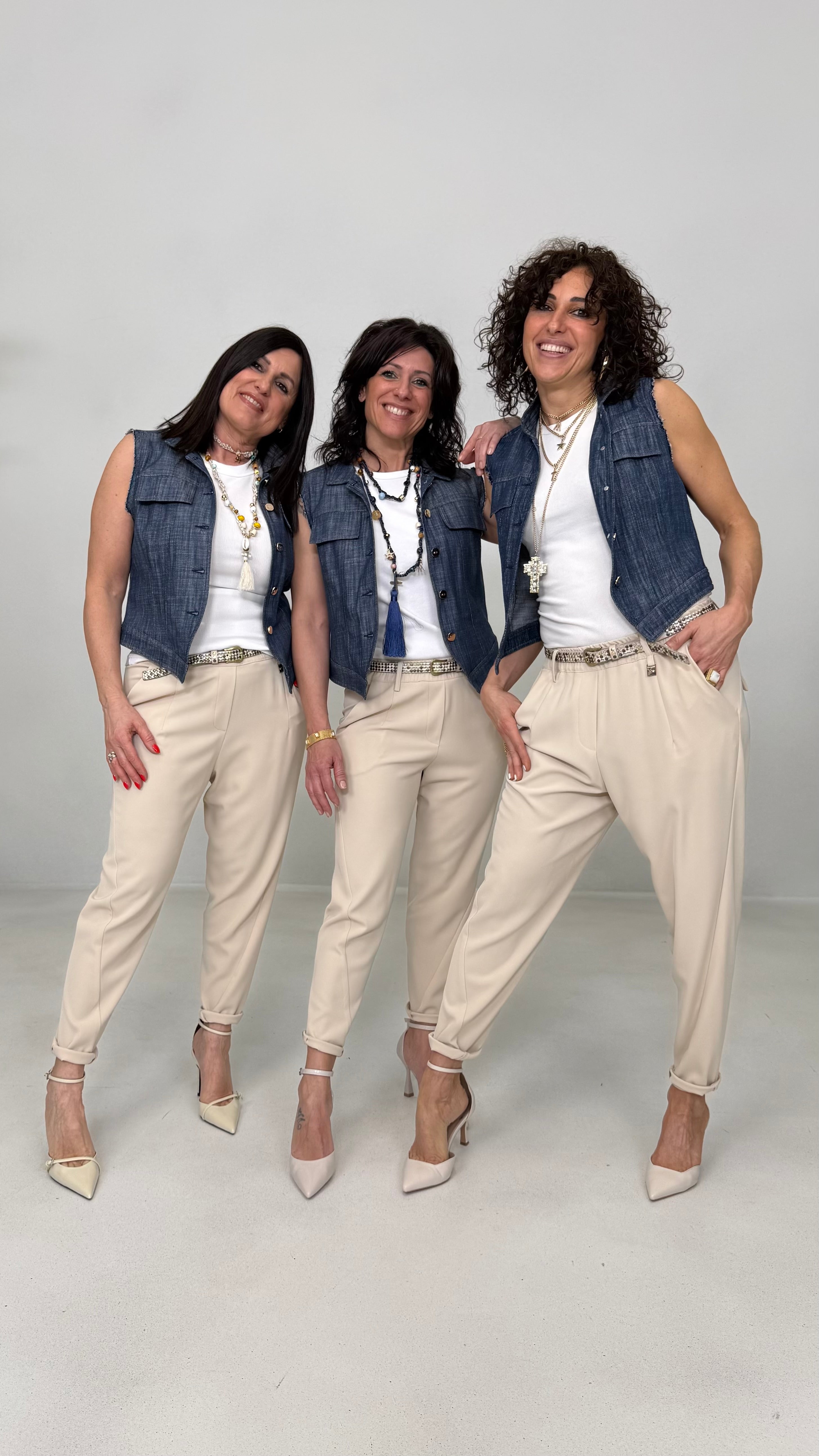 GILET-GIUBBETTO IN COTONE JEANS