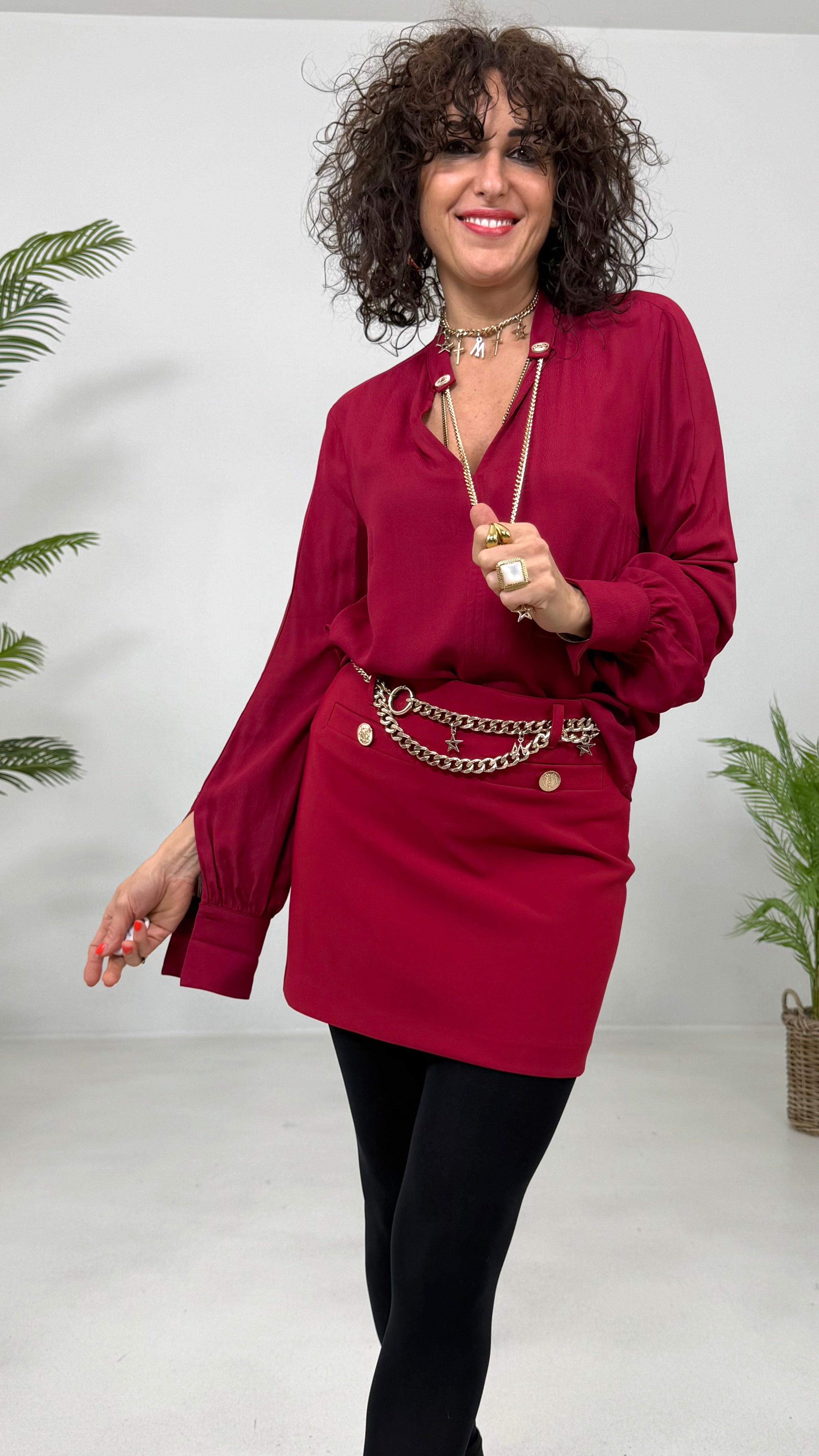 CAMICIA IN GEORGETTE CON CATENELLA