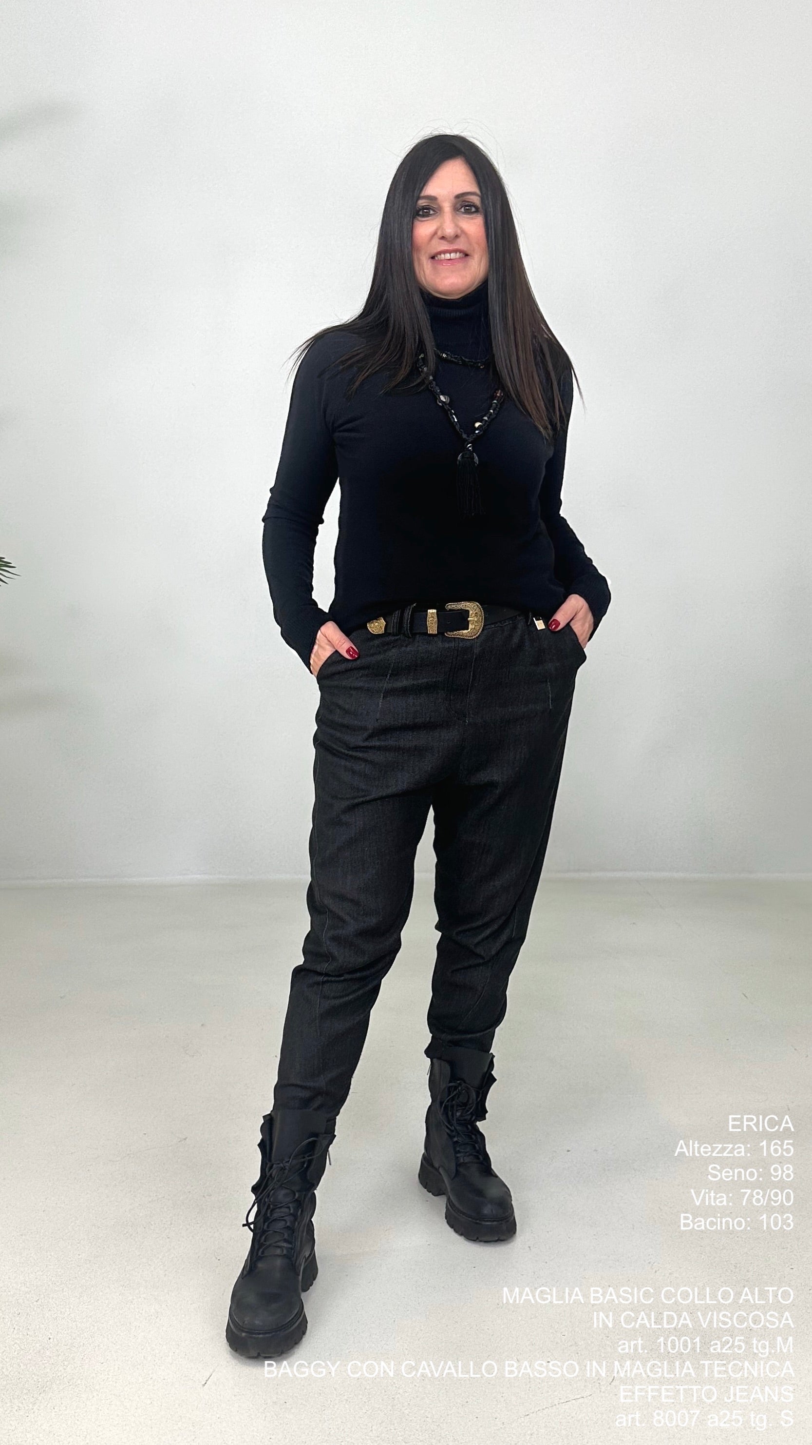 MAGLIA BASIC COLLO ALTO IN CALDA VISCOSA