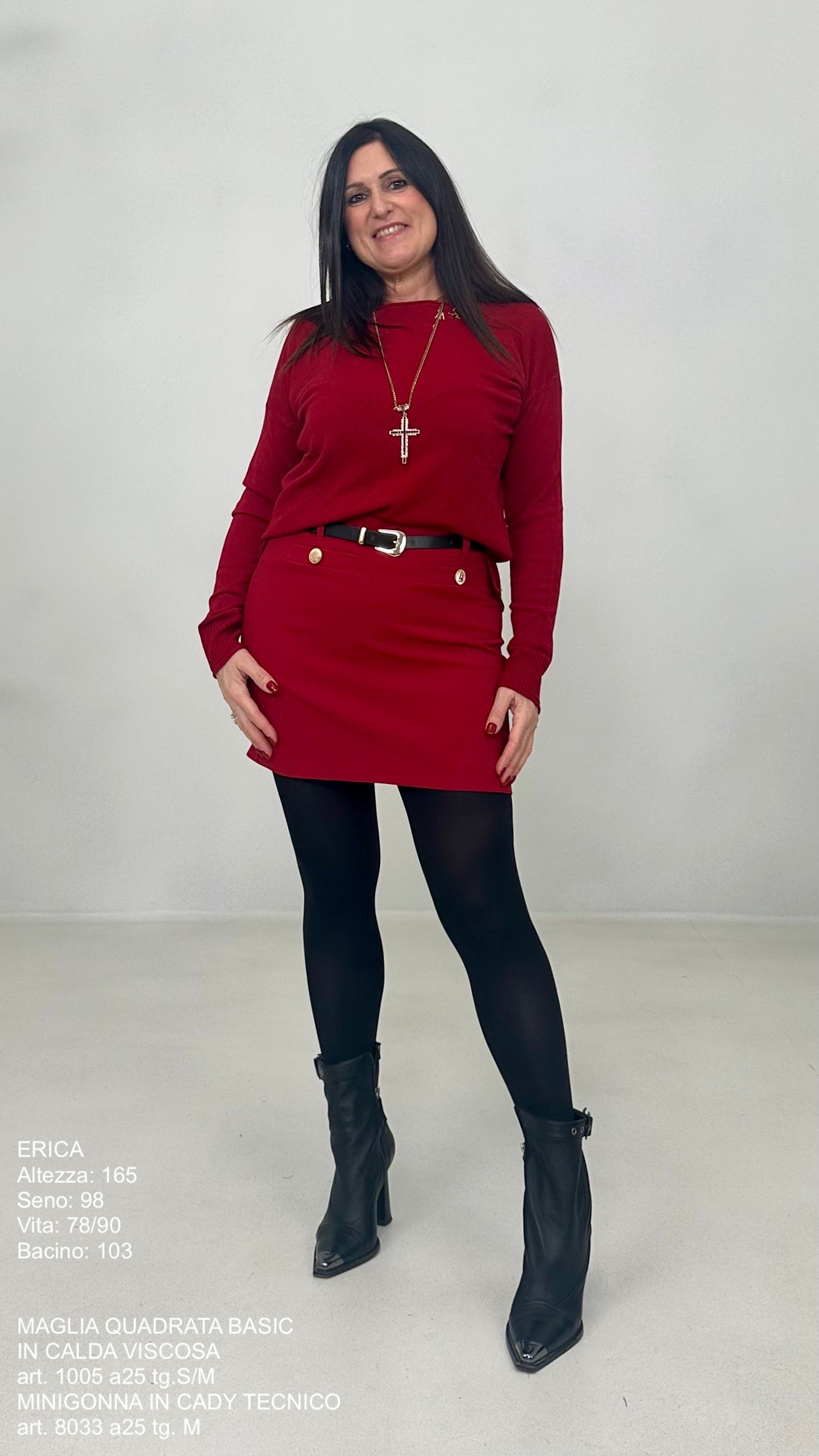 MAGLIA QUADRATA BASIC IN CALDA VISCOSA