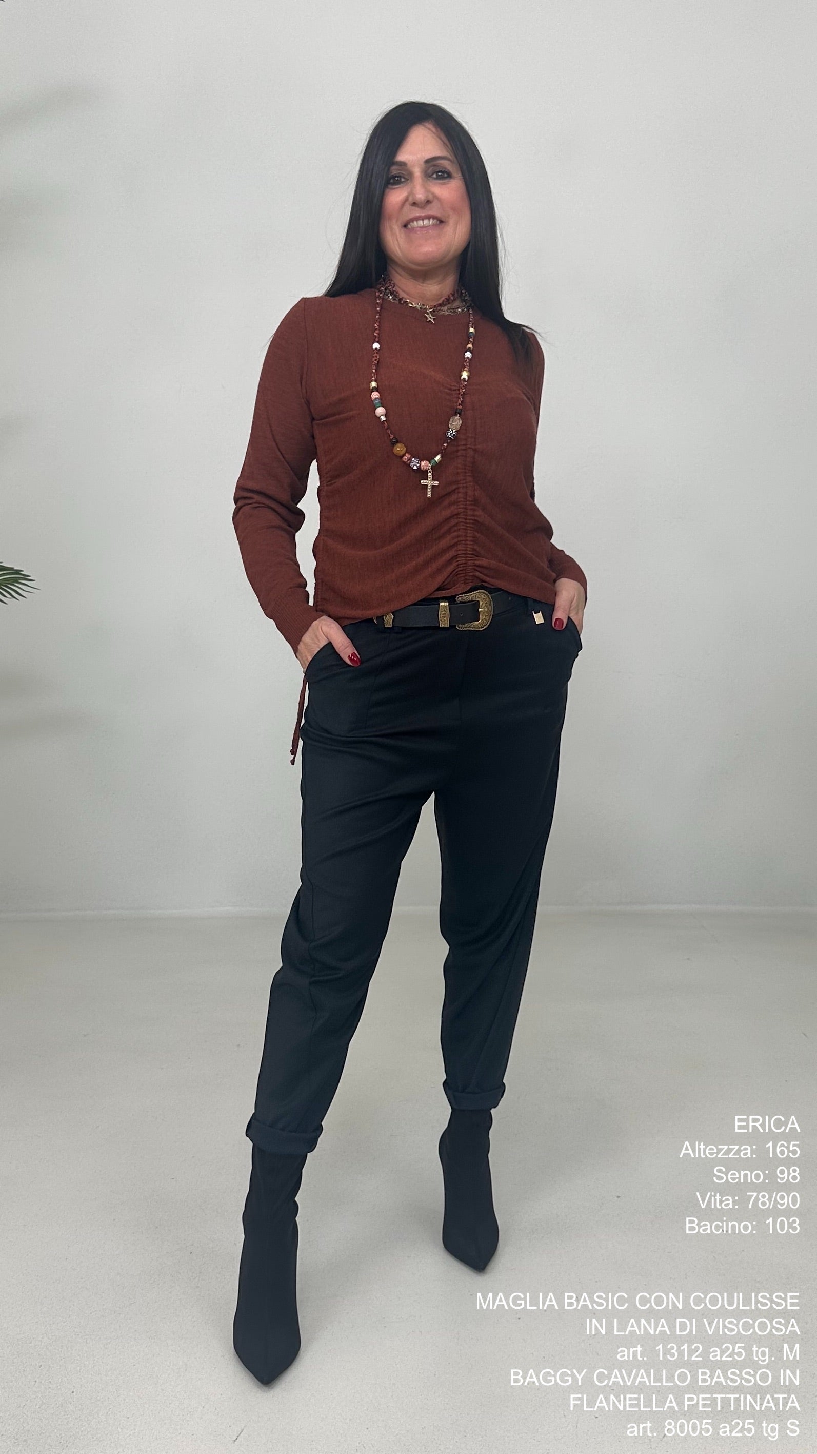 MAGLIA BASIC CON COULISSE IN LANA VISCOSA