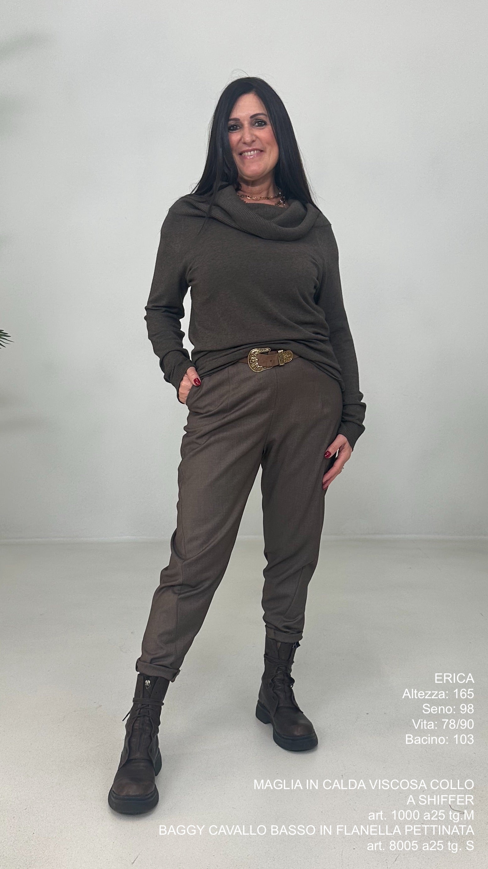 MAGLIA IN CALDA VISCOSA LINEA DRITTA COLLO SHIFFER