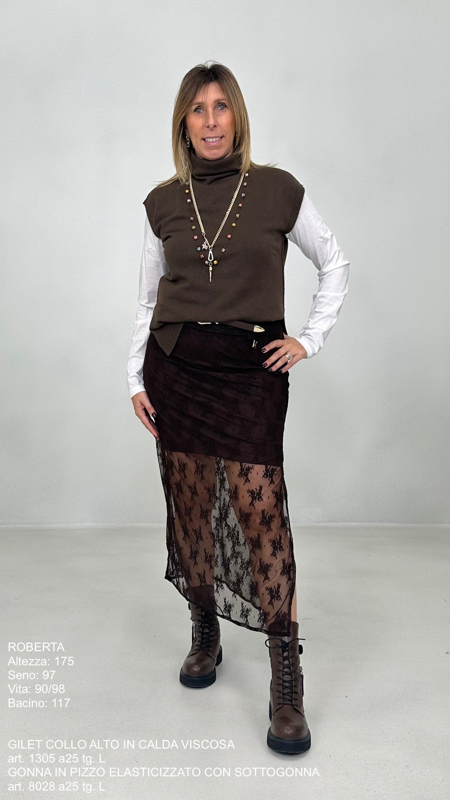 GILET COLLO ALTO IN CALDA VISCOSA