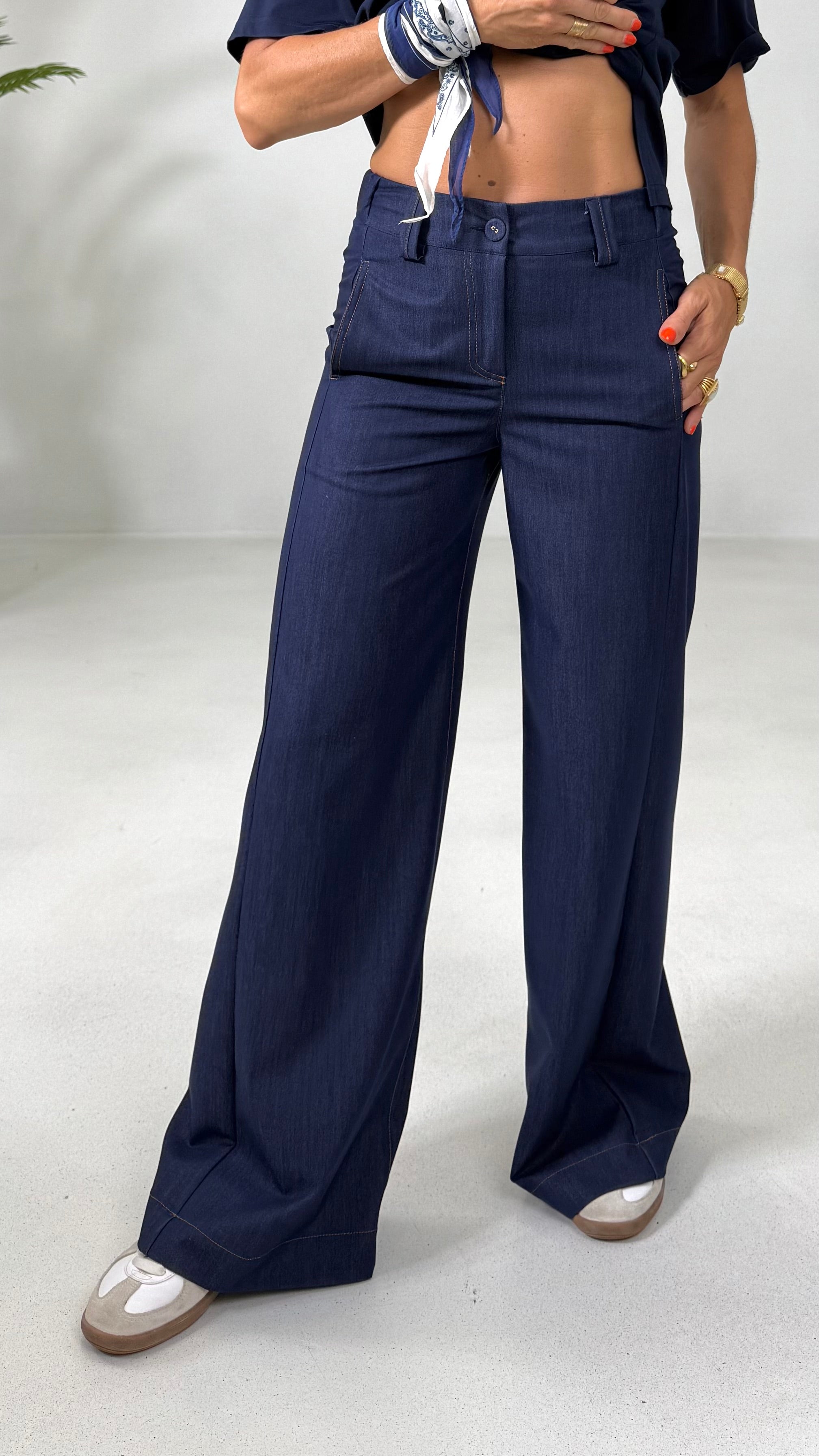 PALAZZO IN JEANS SLEGATO