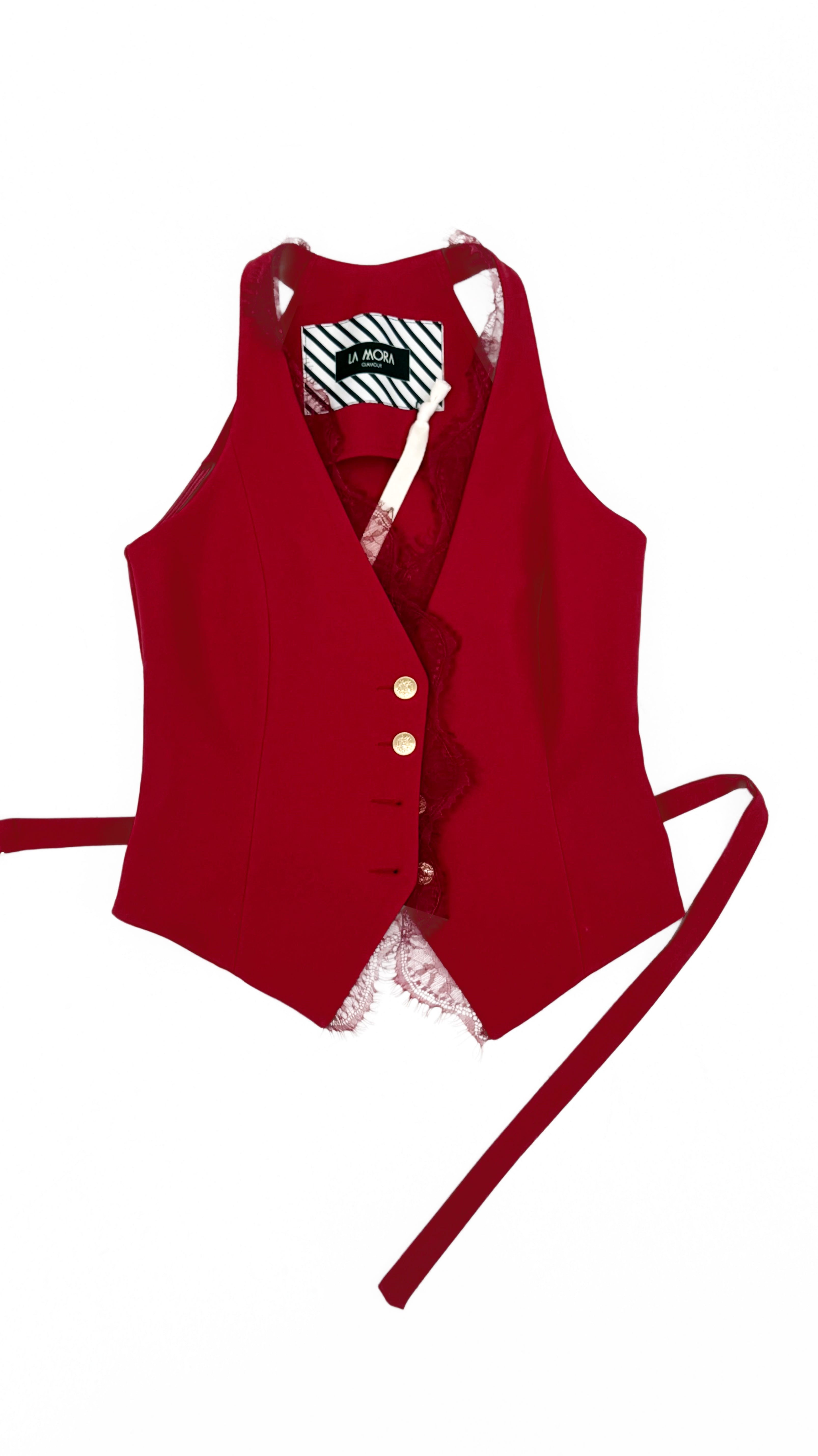 GILET IN CADY TECNICO CON PIZZO SCOLLO