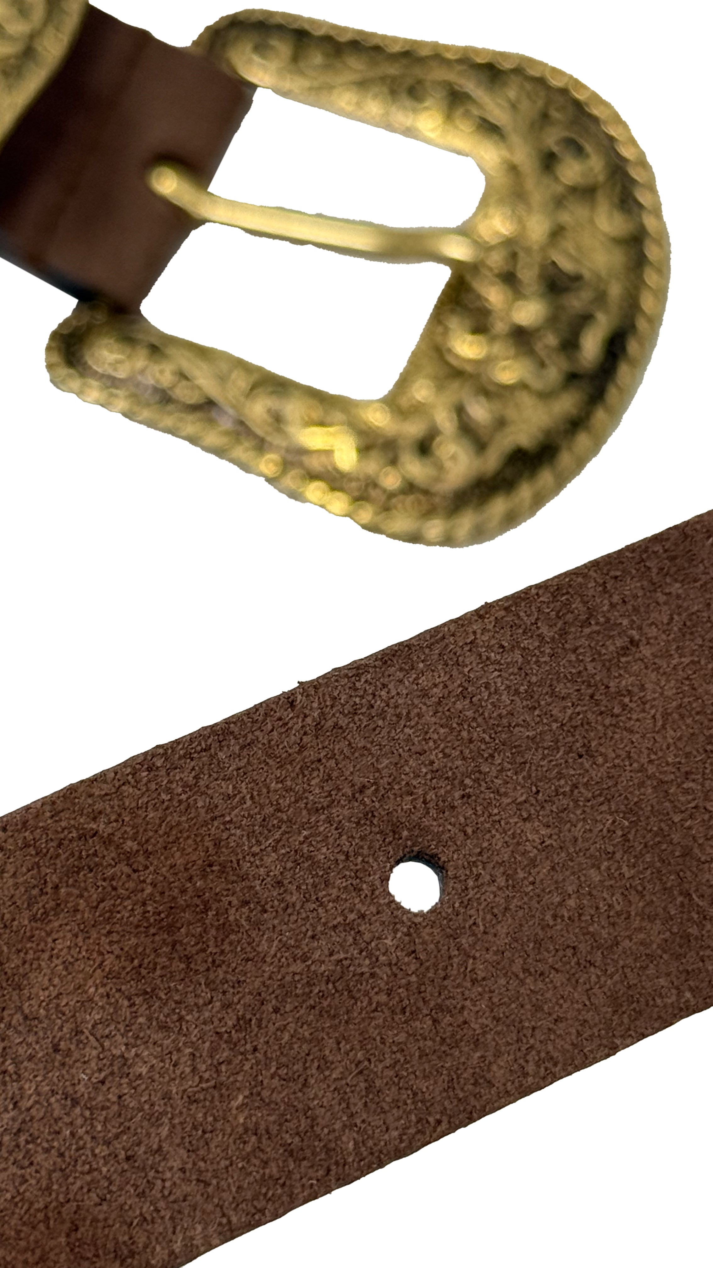 CINTURA TRITTICO ORO VECCHIO IN CAMOSCIO