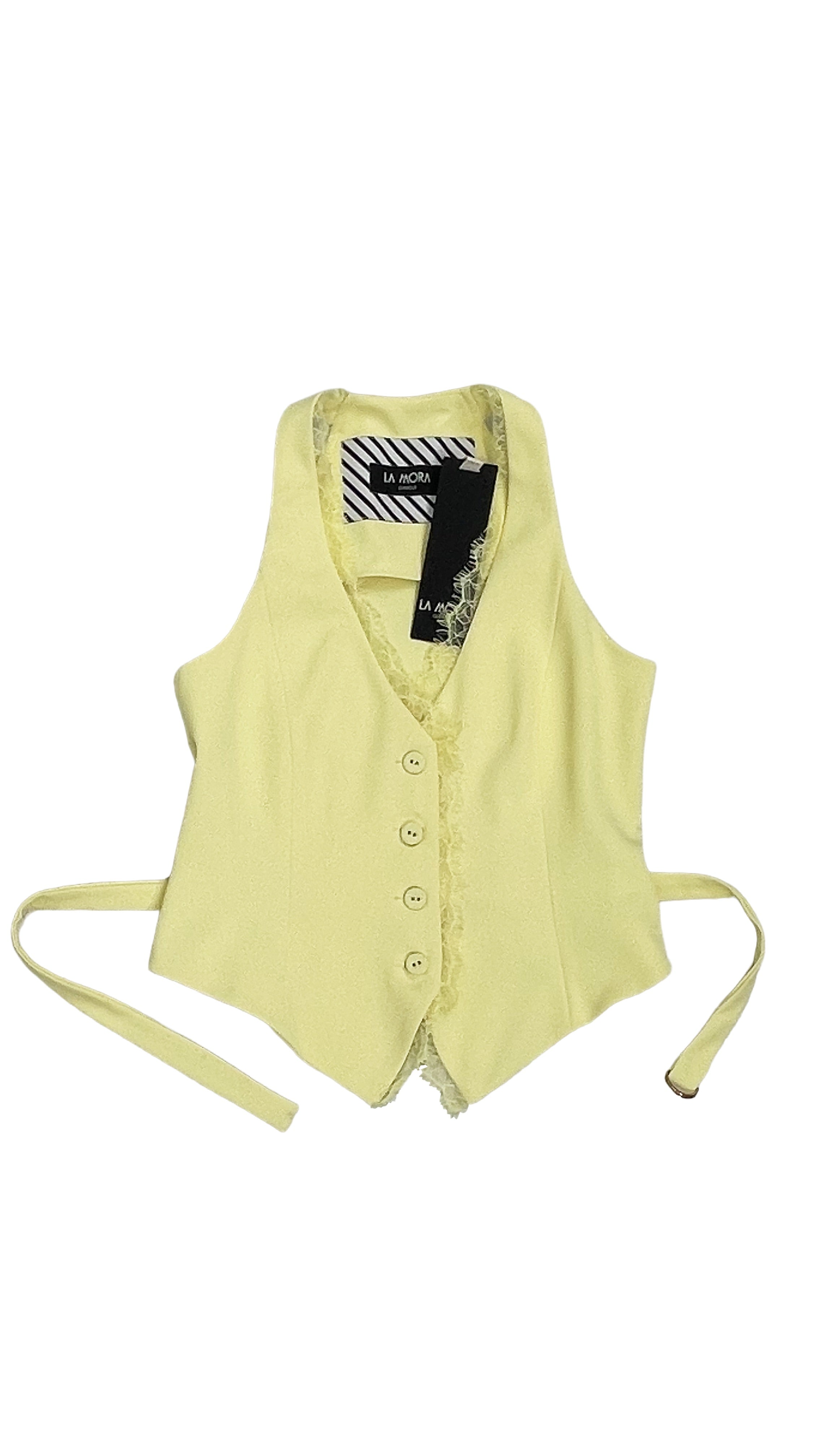 GILET IN CADY FLUIDO CON PIZZO SCOLLO