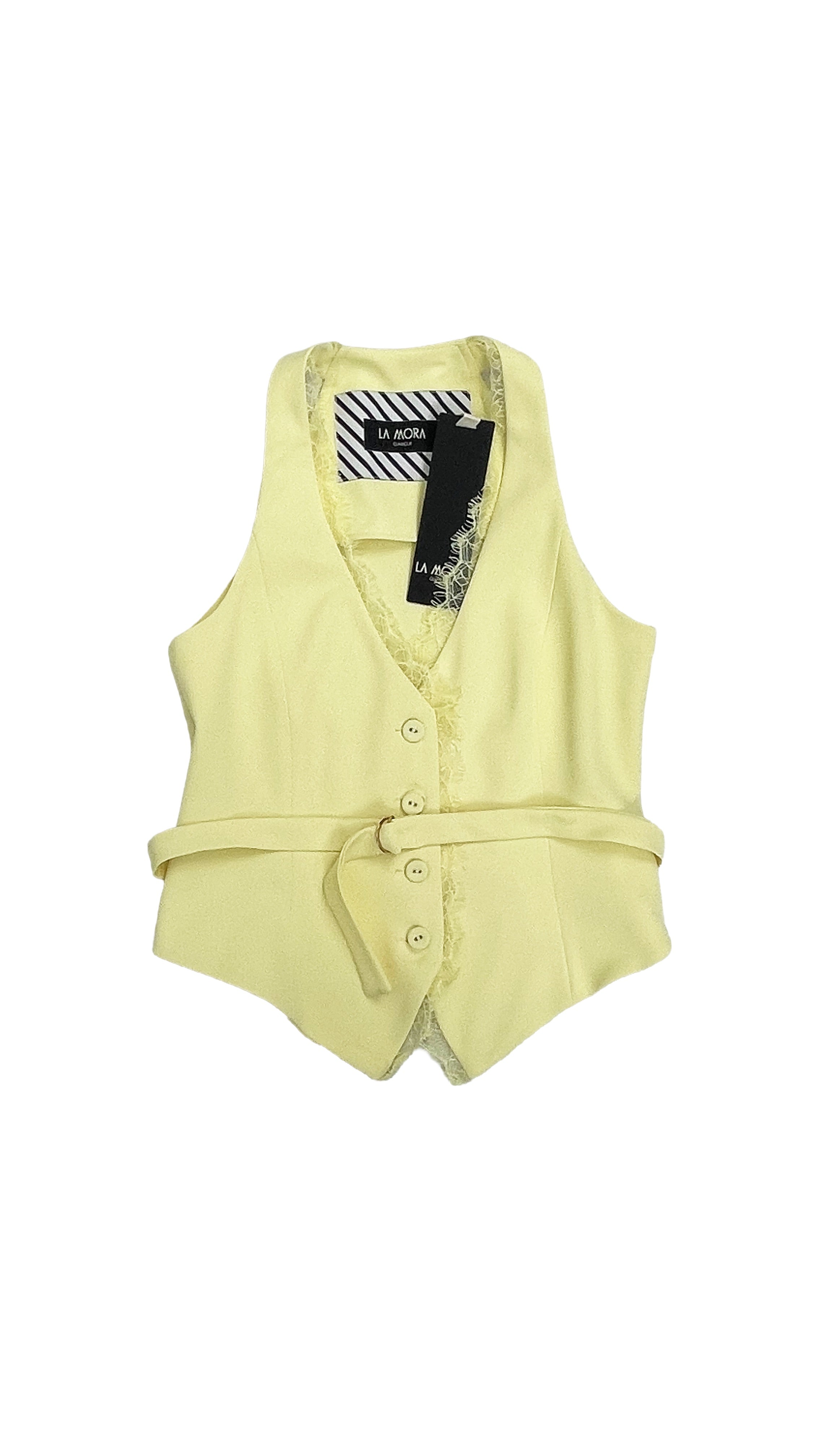 GILET IN CADY FLUIDO CON PIZZO SCOLLO