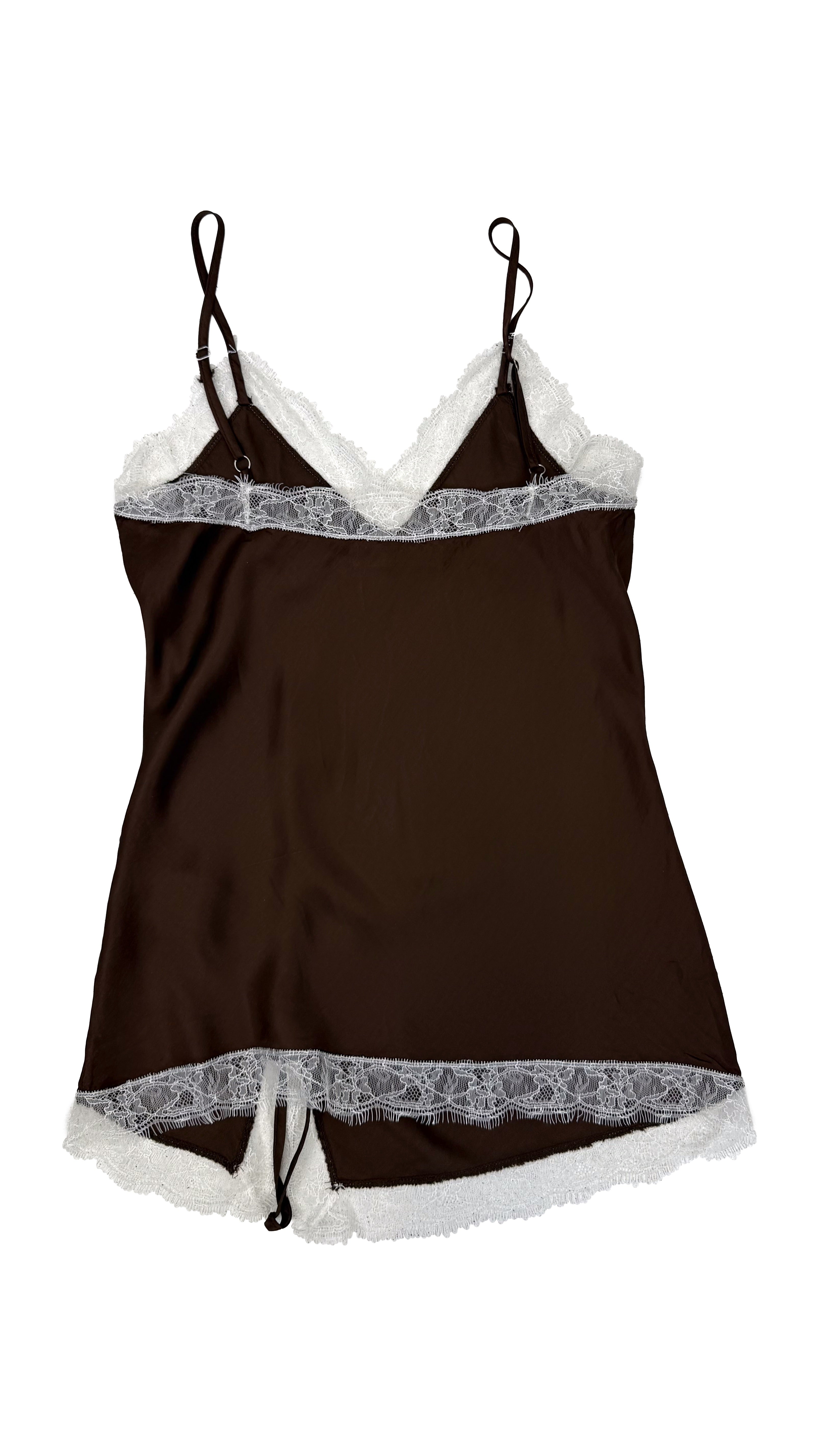 TOP LINGERIE IN RASO DI VISCOSA CON PIZZO