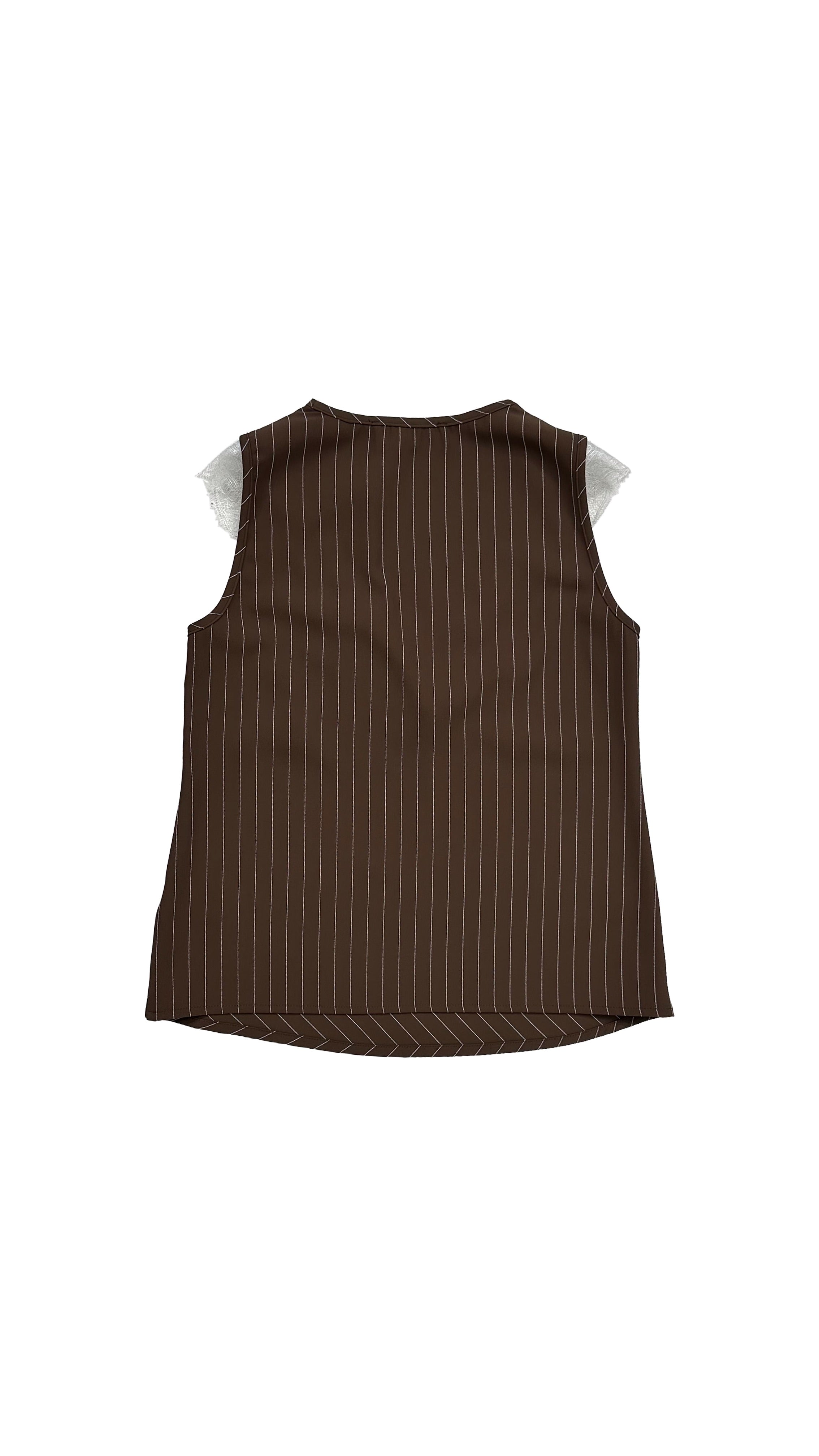 TOP GESSATO IN CADY FLUIDO CON PIZZO