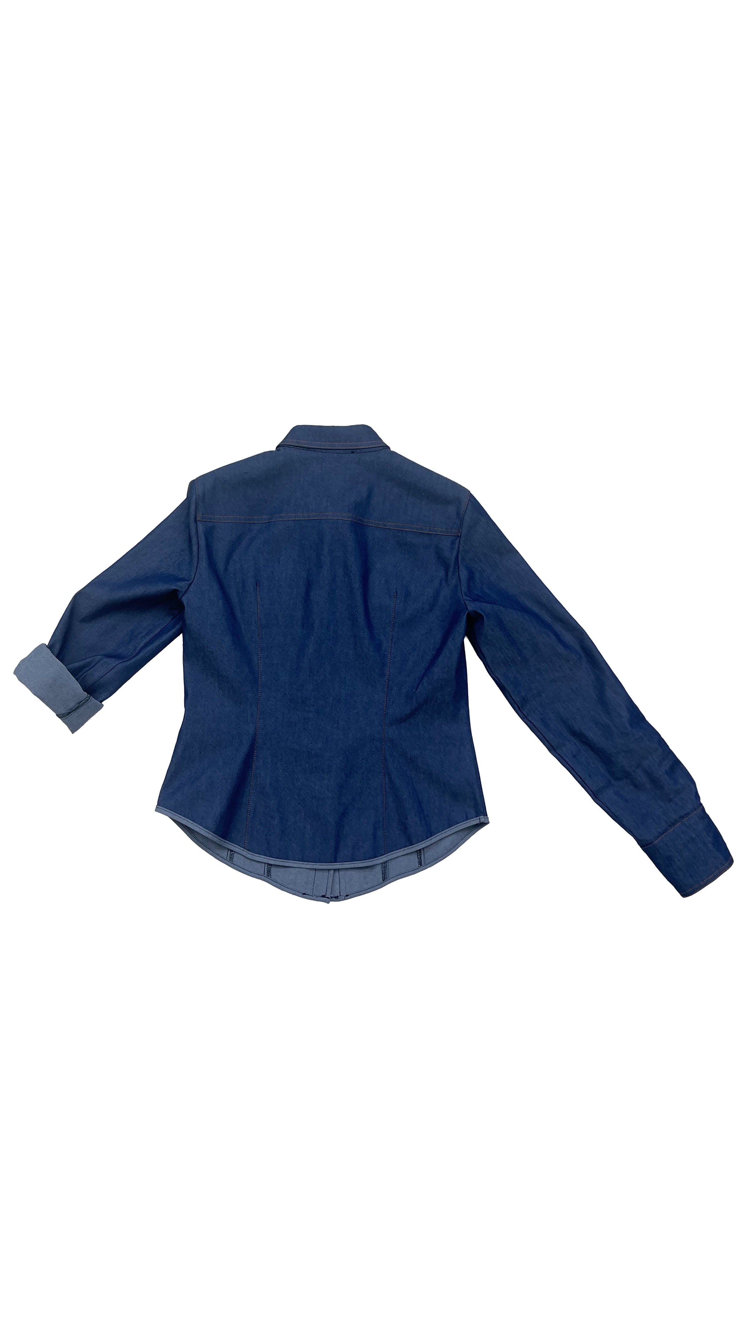 CAMICIA CON TASCHE IN JEANS ELASTICO