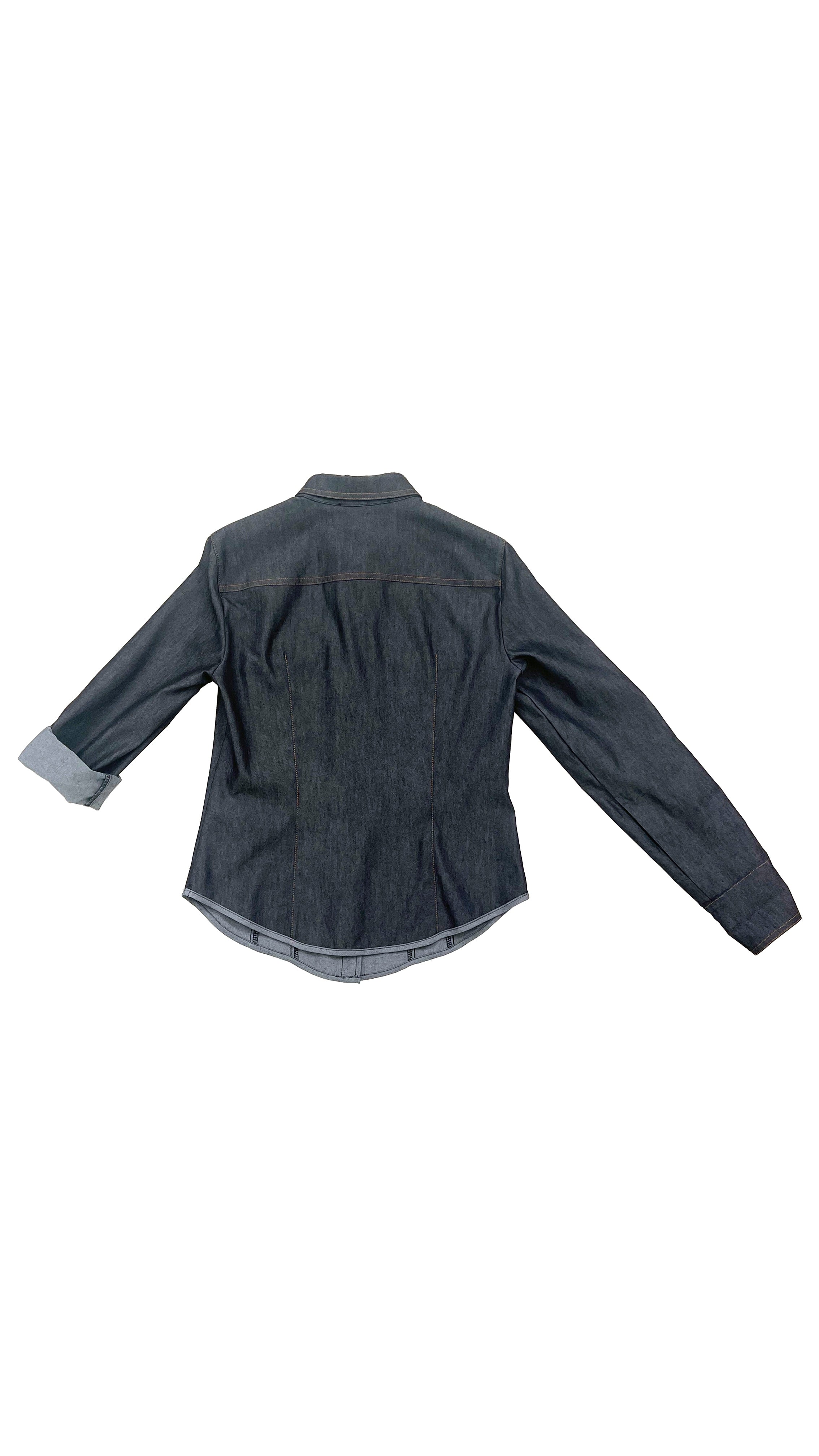 CAMICIA CON TASCHE IN JEANS ELASTICO