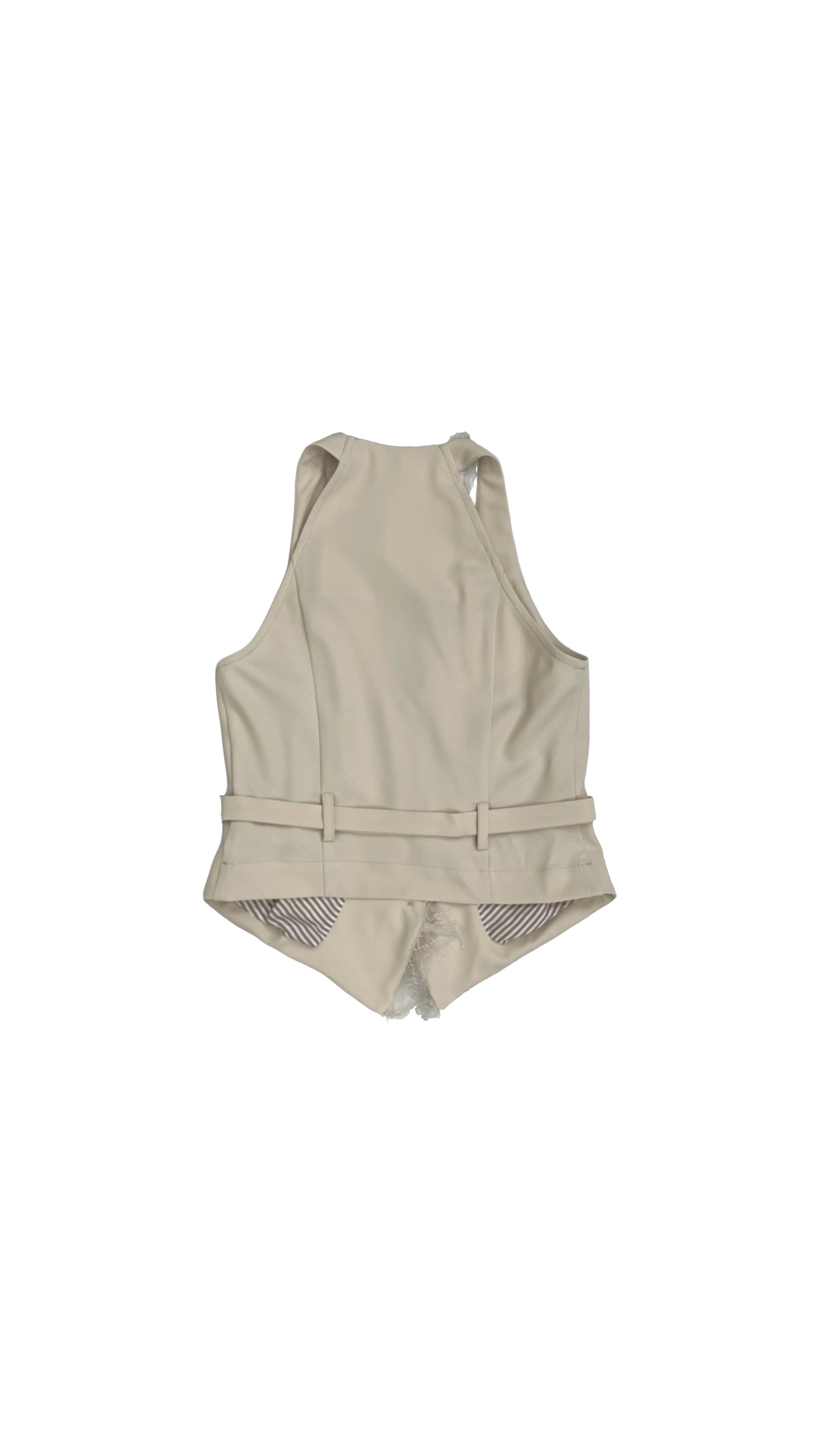 GILET IN CADY FLUIDO CON PIZZO SCOLLO