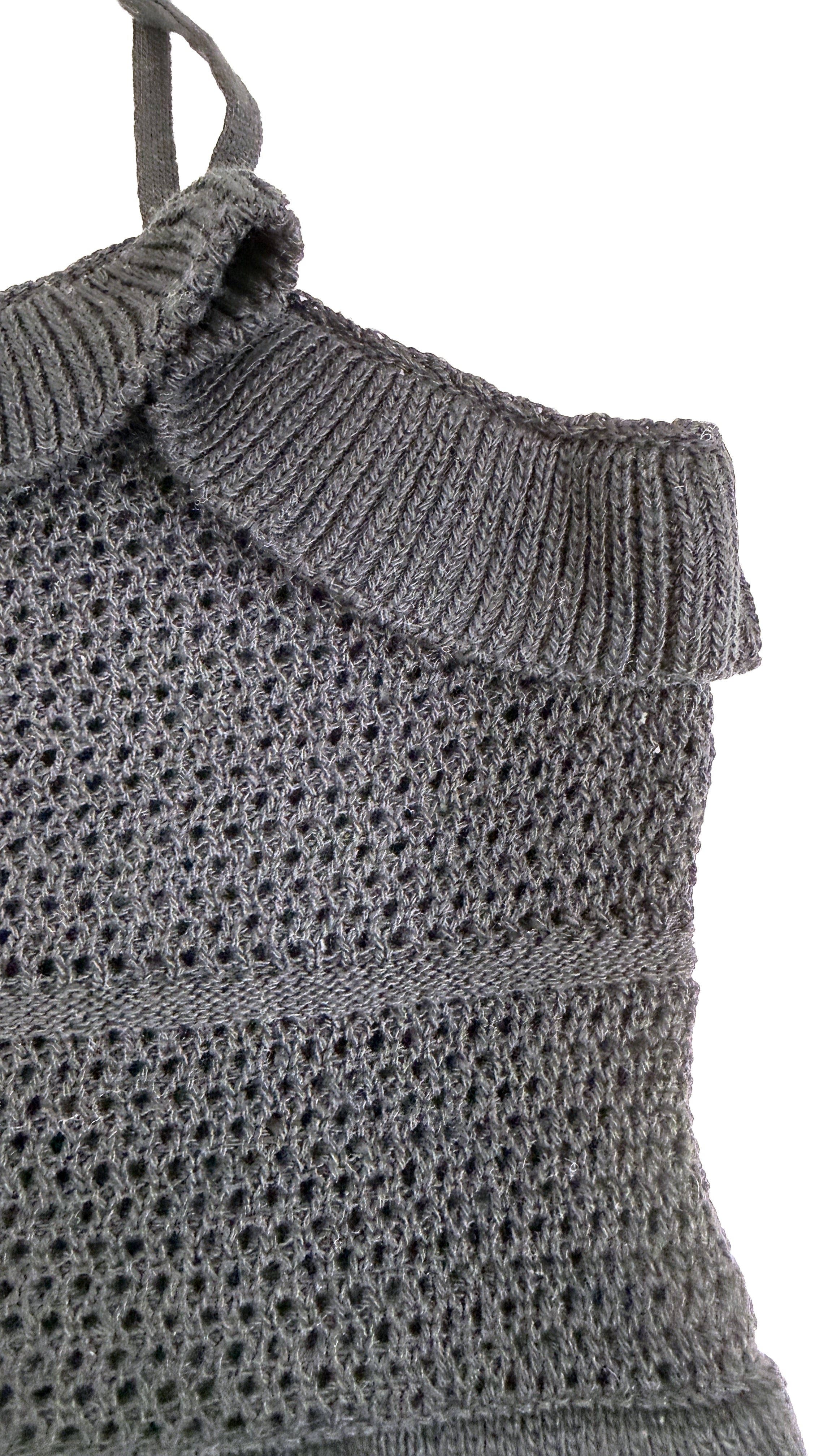 TOP SPALLINA CON ROUCHES EFFETTO UNCINETTO