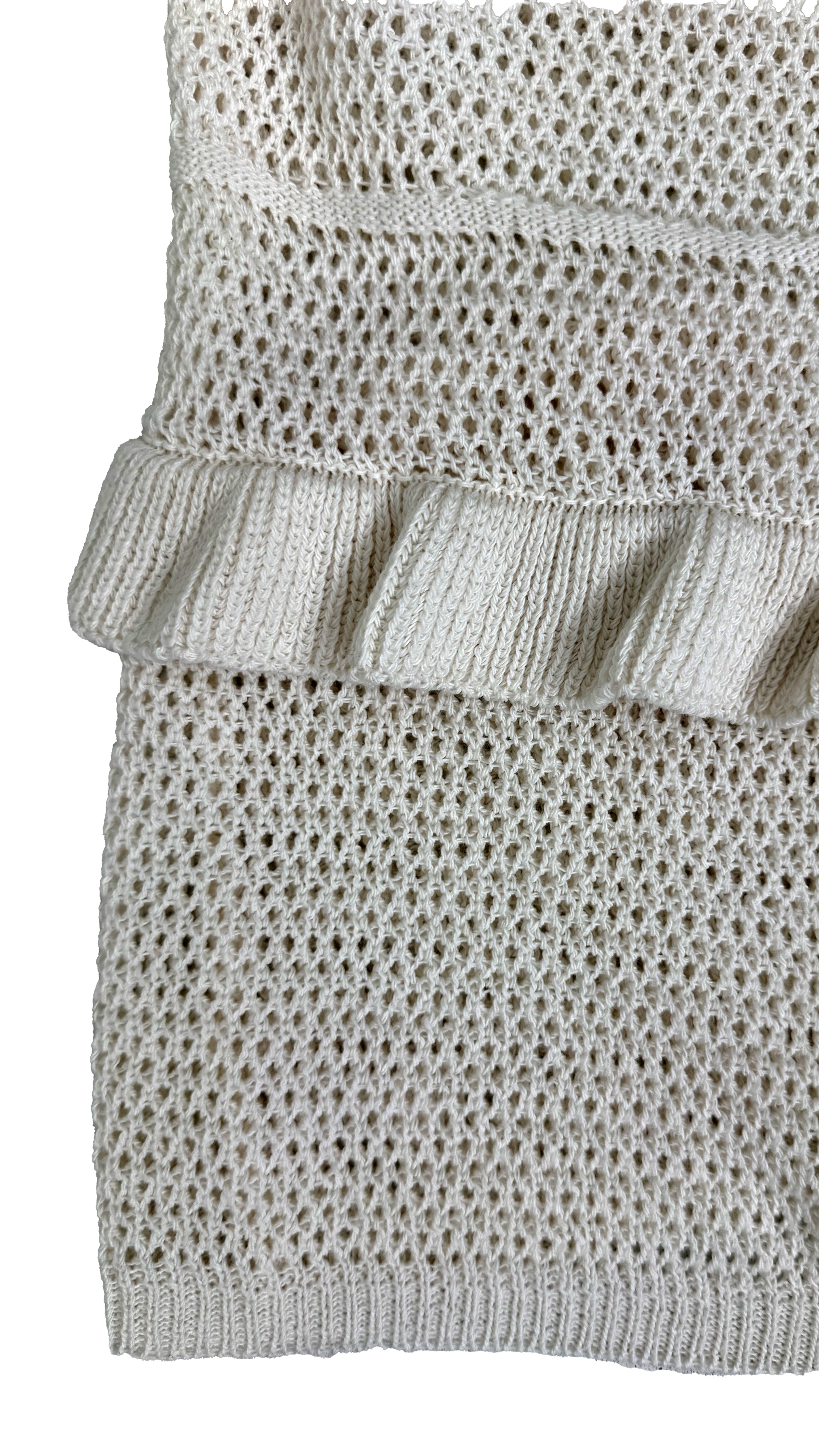 TOP SPALLINA CON ROUCHES EFFETTO UNCINETTO