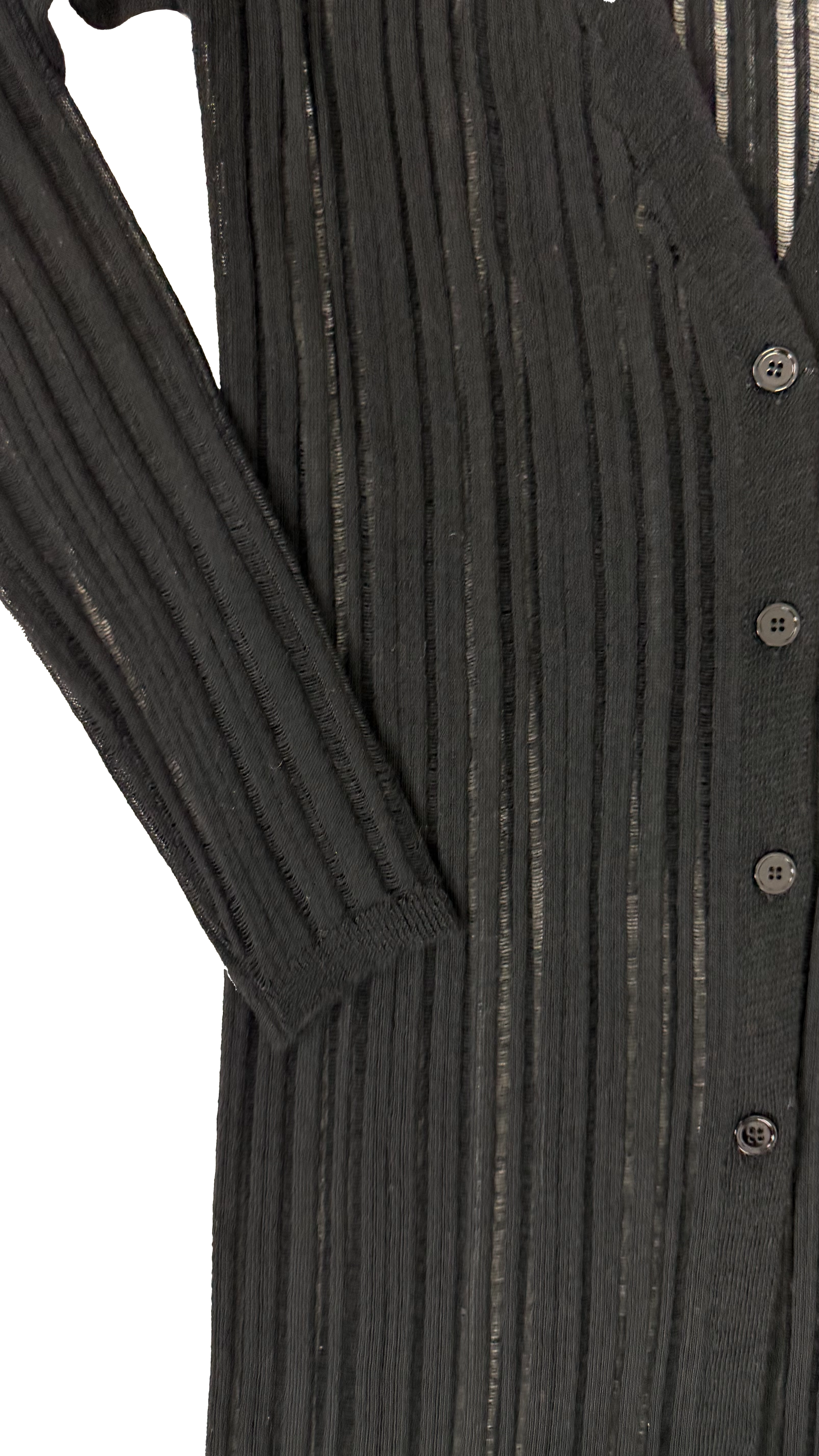 CARDIGAN LUNGO IN LANA VISCOSA PUNTO TRAFORATO