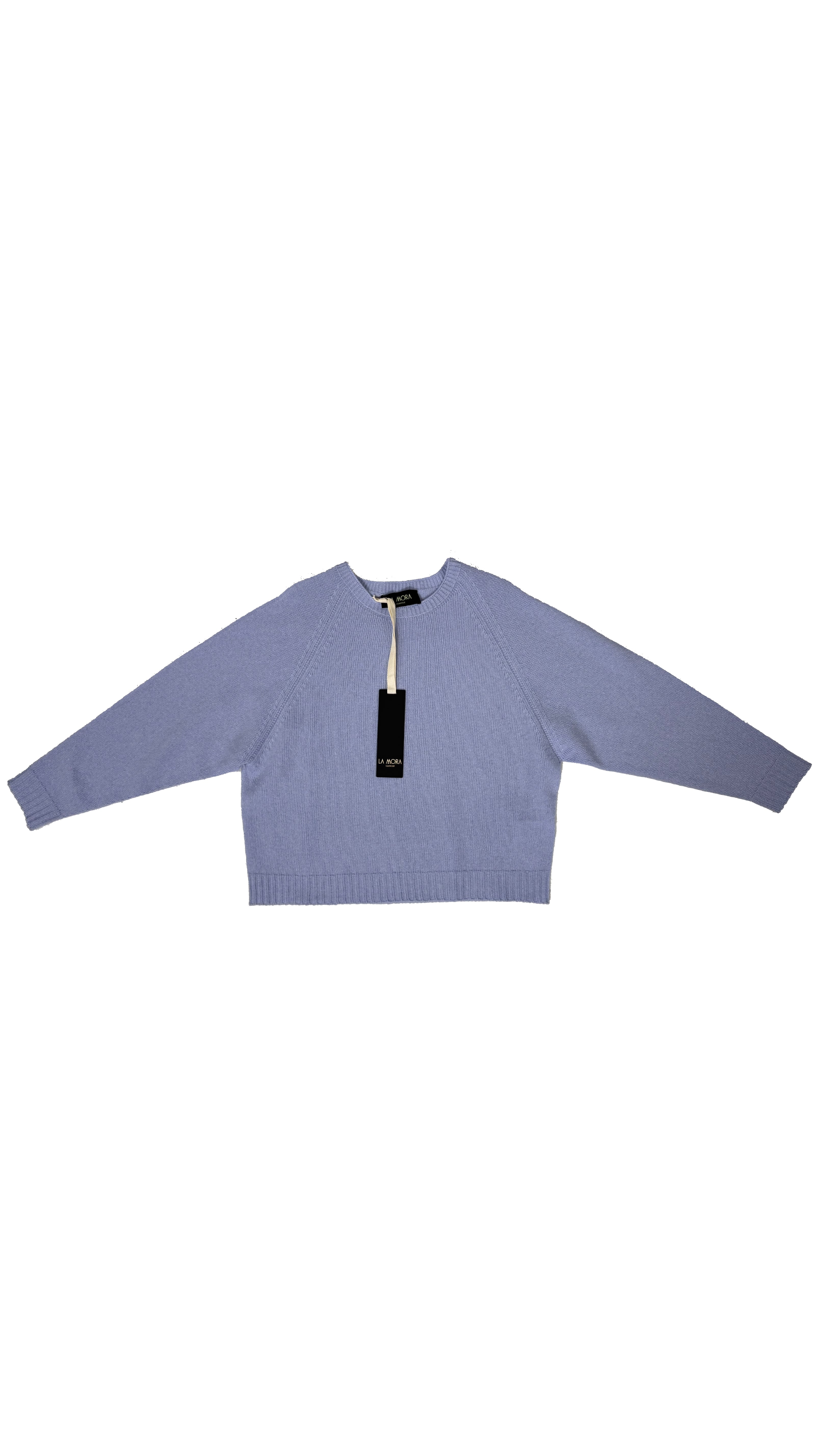 MAGLIONE RETTANGOLARE CON MANICA RAGLAN IN LANA CARDATA