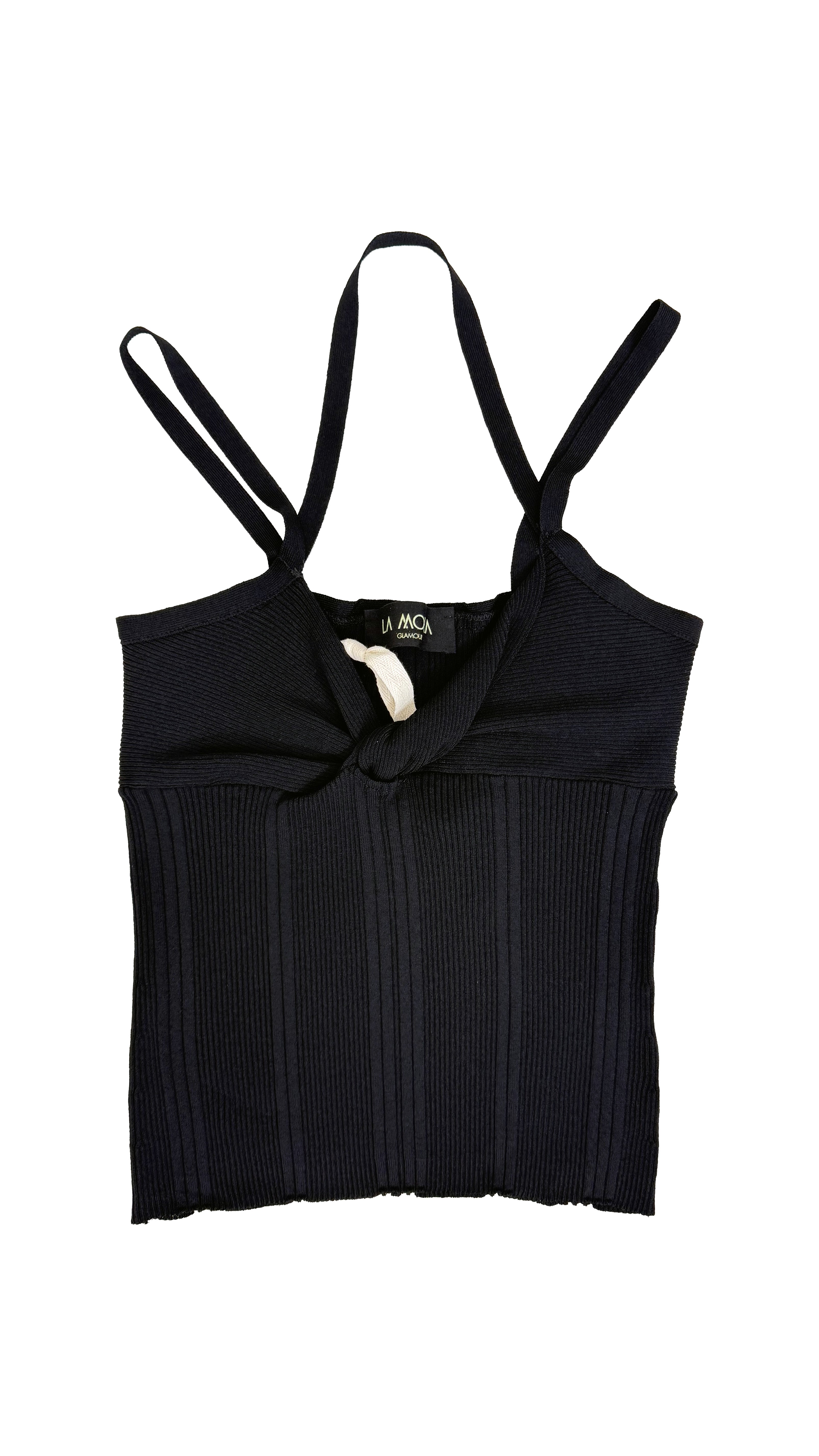TOP COPPE CON NODO IN FILATO VISCOSA ELASTICA