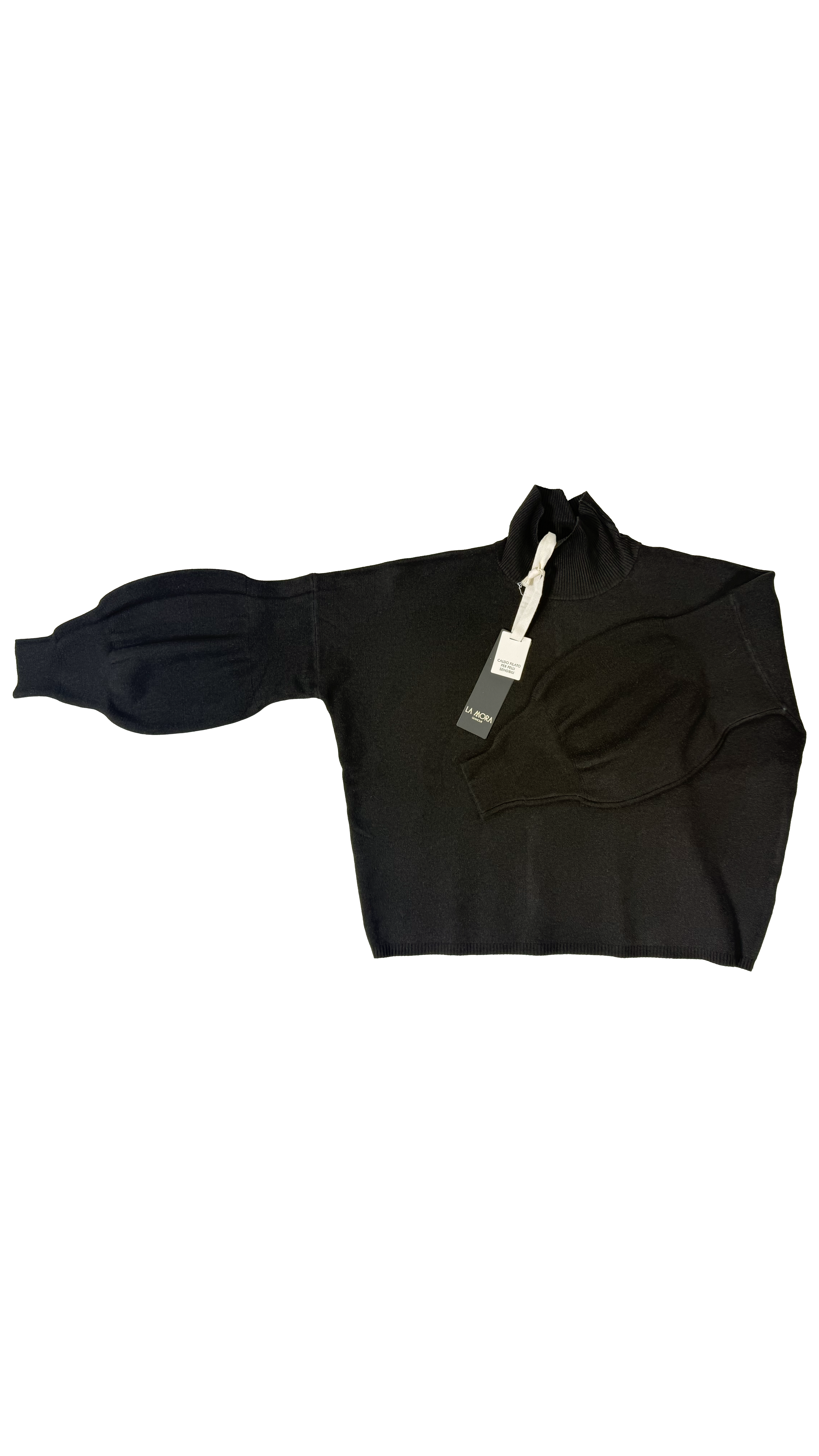 MAGLIA QUADRATA CON MANICHE PALLONCINO IN CALDA VISCOSA