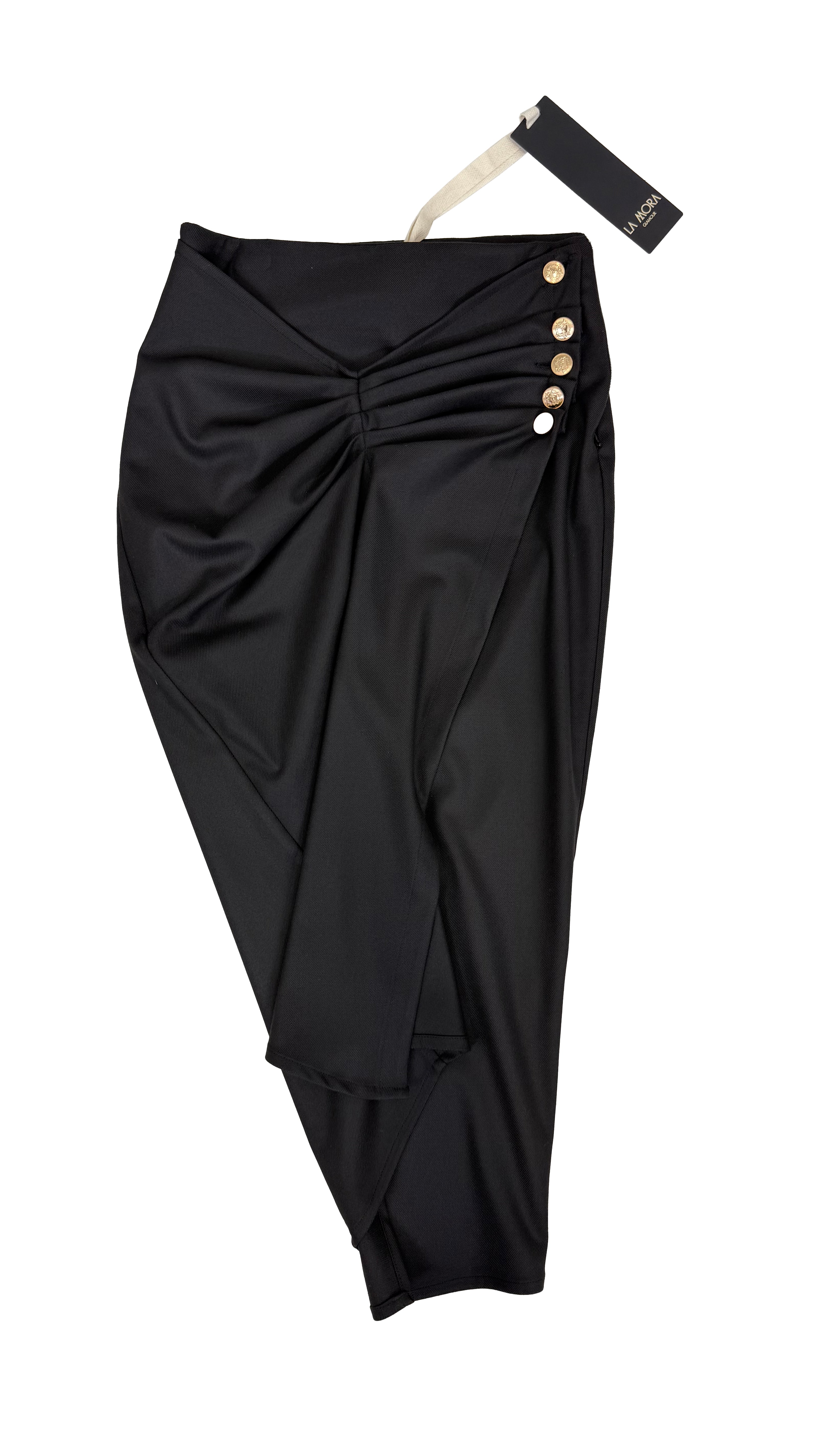 GONNA FINTO PORTAFOGLIO CON PIEGHE E BOTTONI IN FLANELLA CARDATA