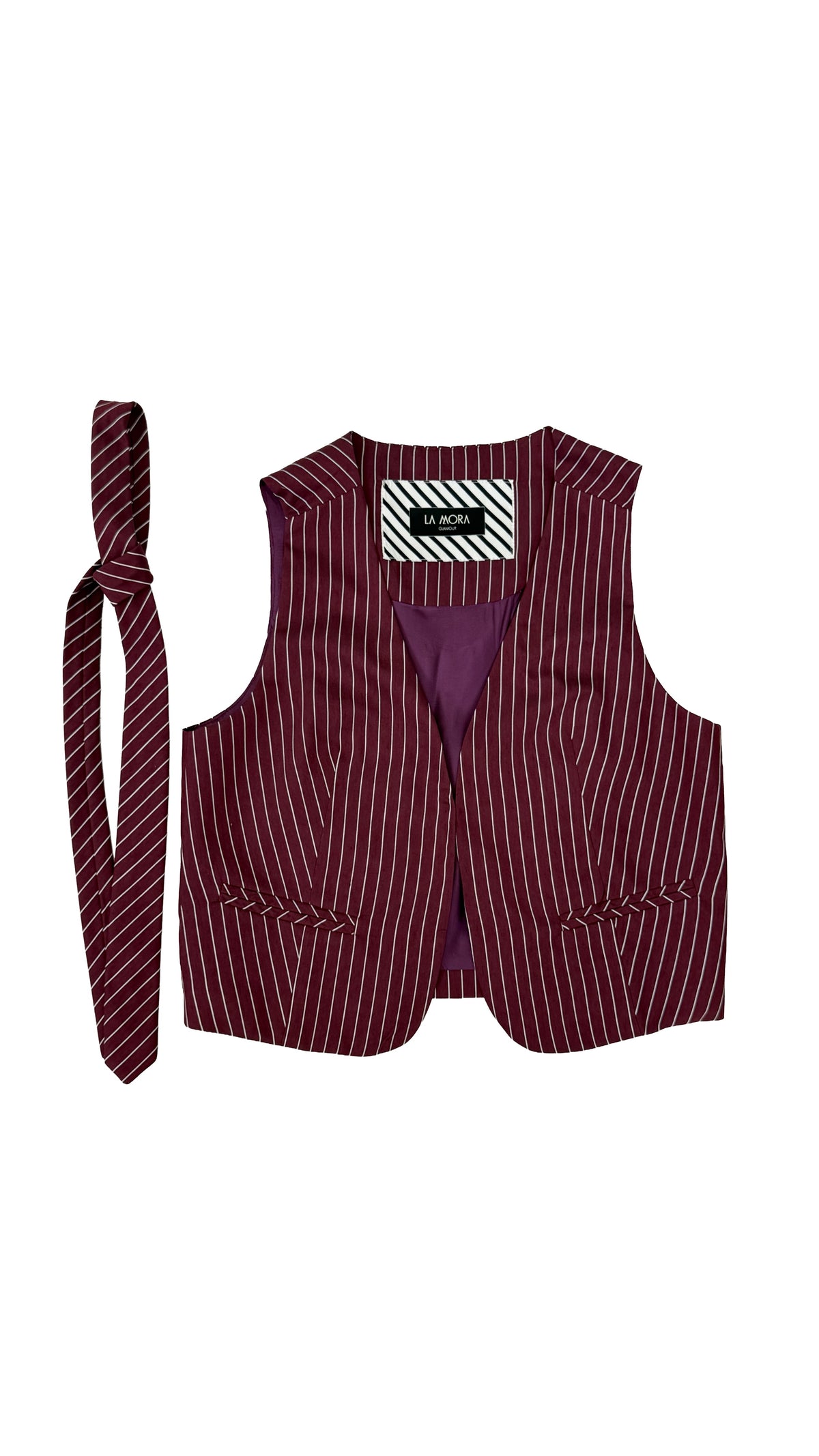 GILET PIU' GRAVATTA IN RIGA VISCOSA NYLON