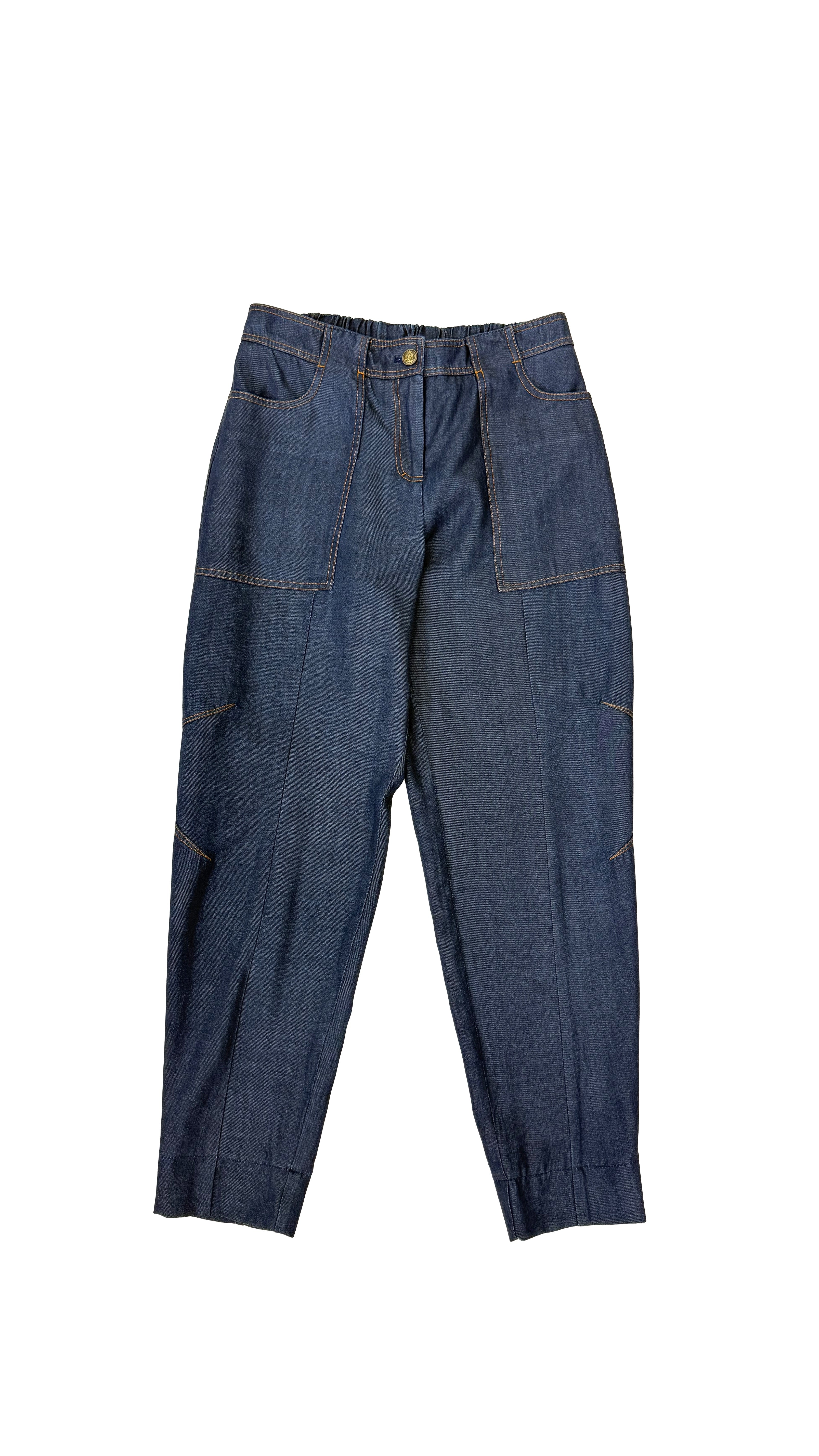 BAGGY CON TASCONI IN JEANS LYOCELL