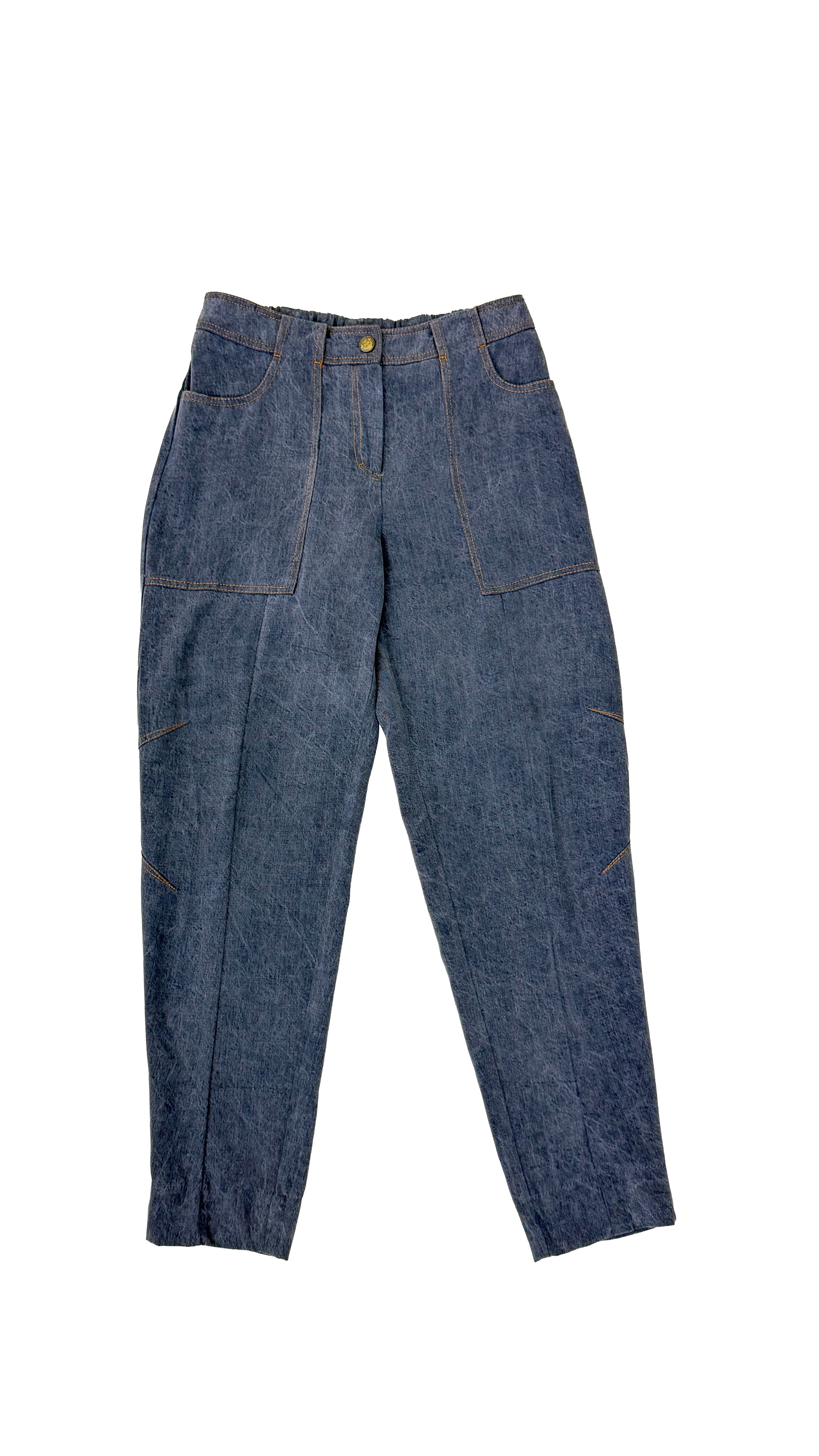 BAGGY CON TASCONI IN JEANS LYOCELL
