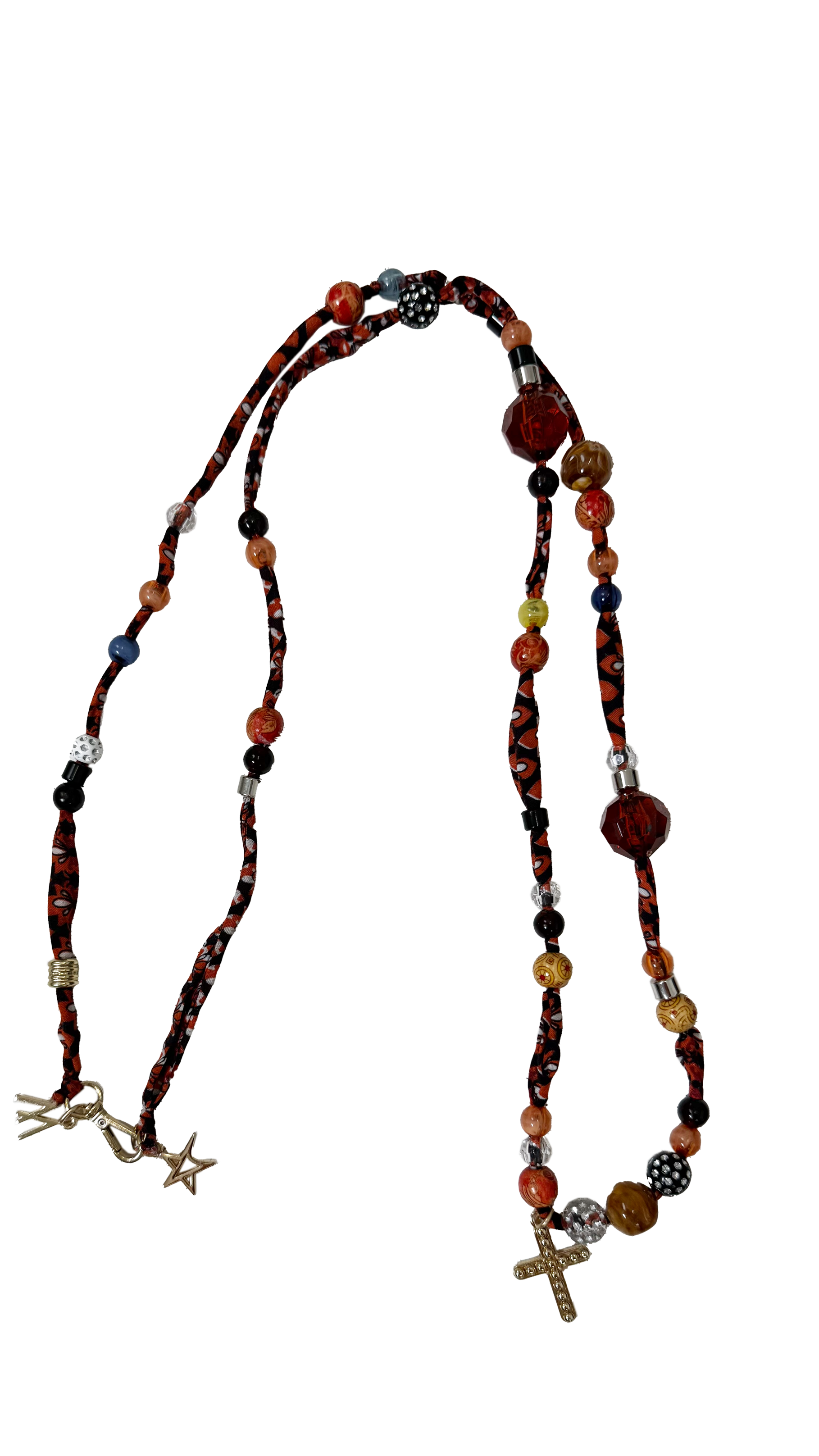 COLLANA IN FANTASIA CON PIETRE E PERLINE