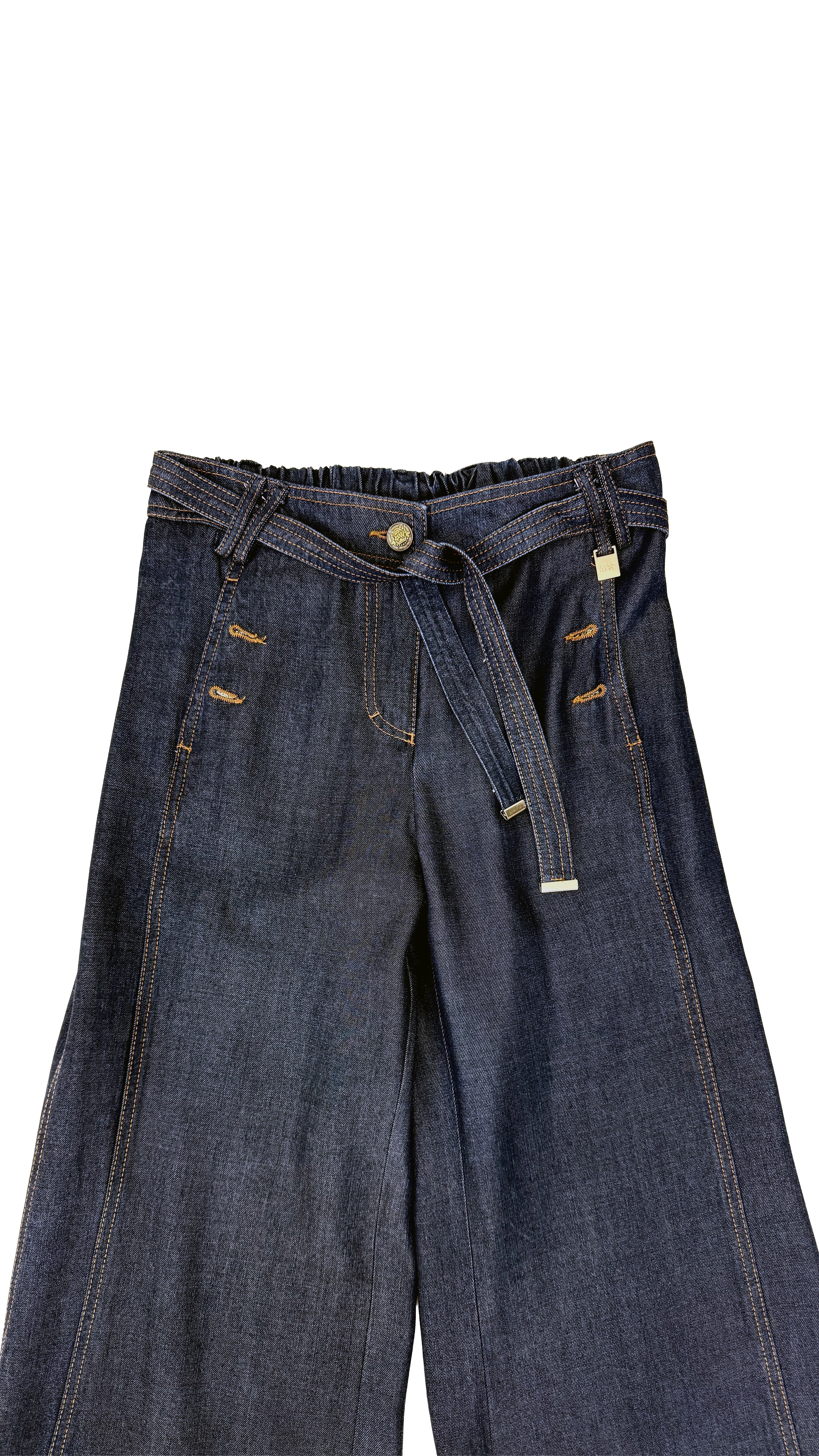 PALAZZO IN JEANS LYOCELL CON CINTURA