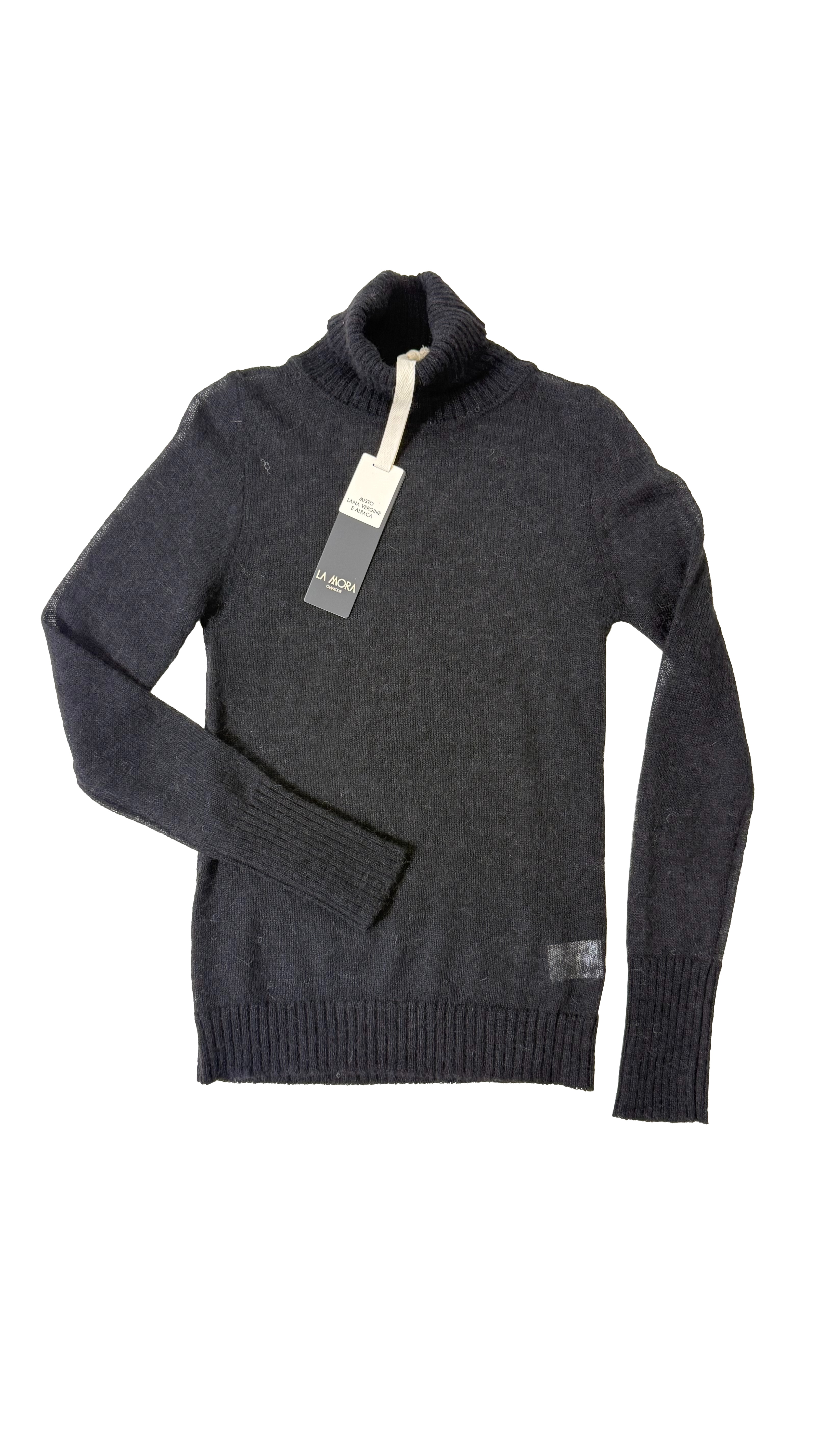 MAGLIA BASIC COLLO ALTO LEGGERA IN MISTO ALPACA