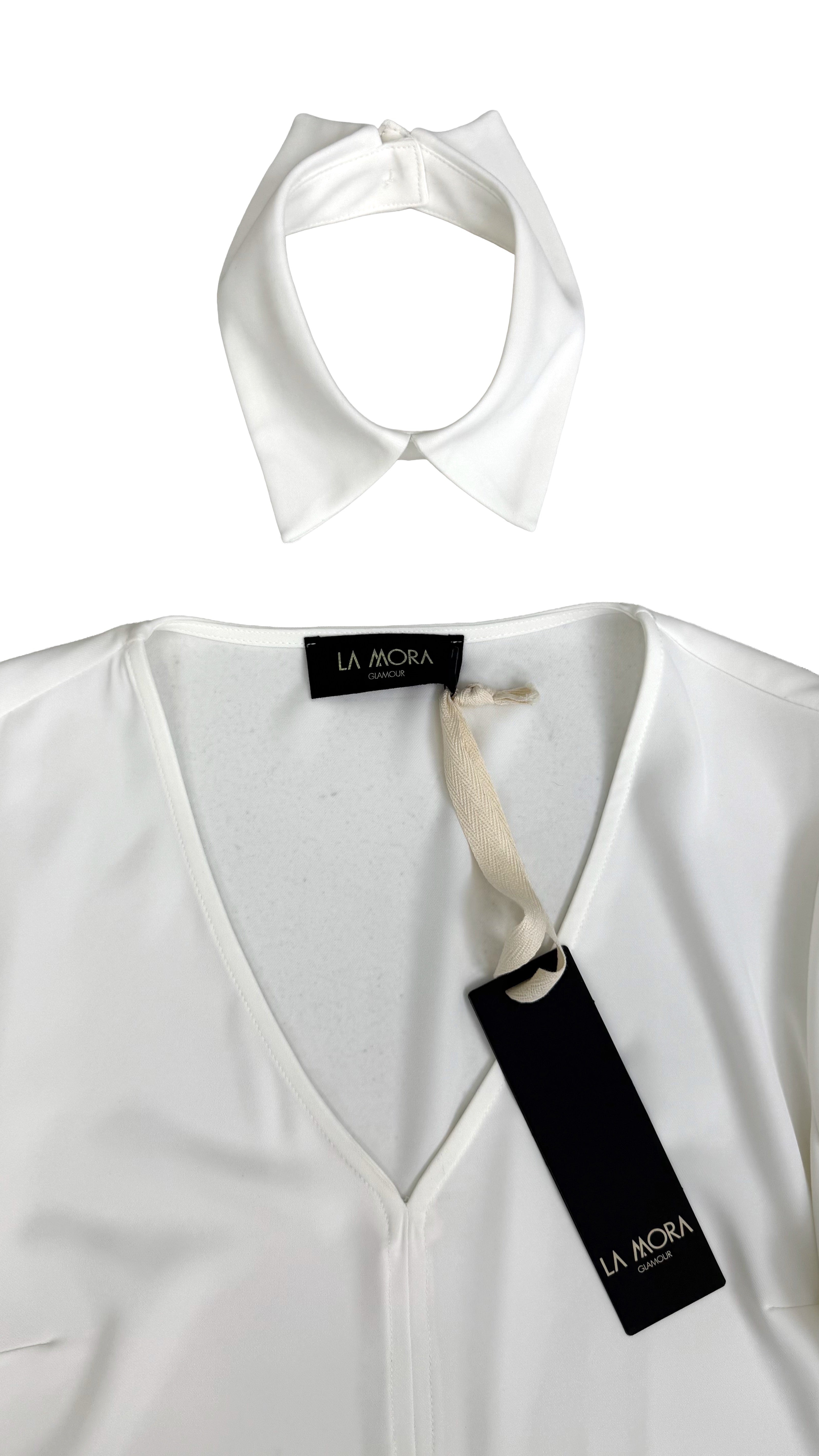 CAMICIA SCOLLO A V CON COLLETTO ACCESSORIO