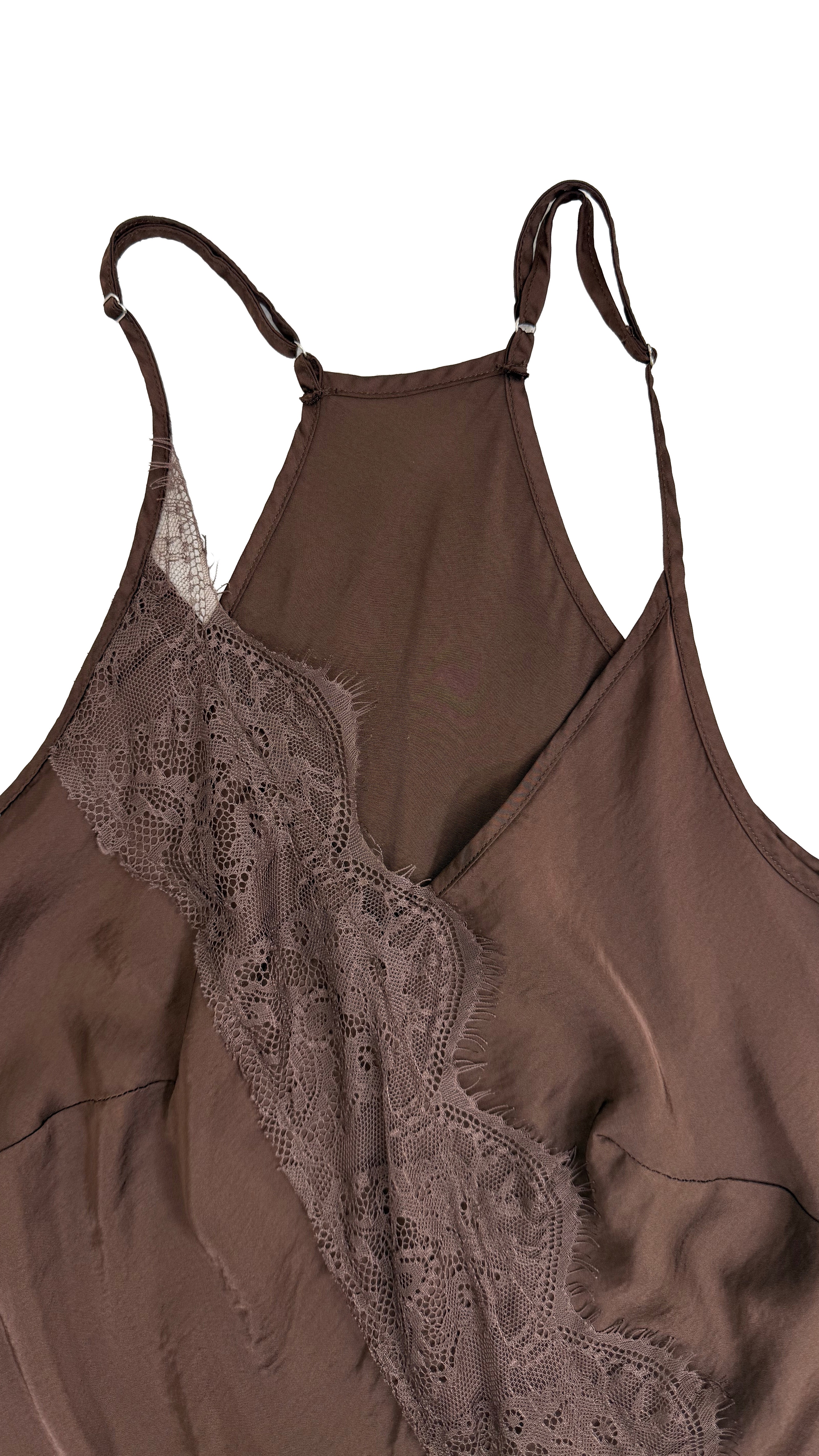 TOP ASIMMETRICO PIZZO IN TONO
