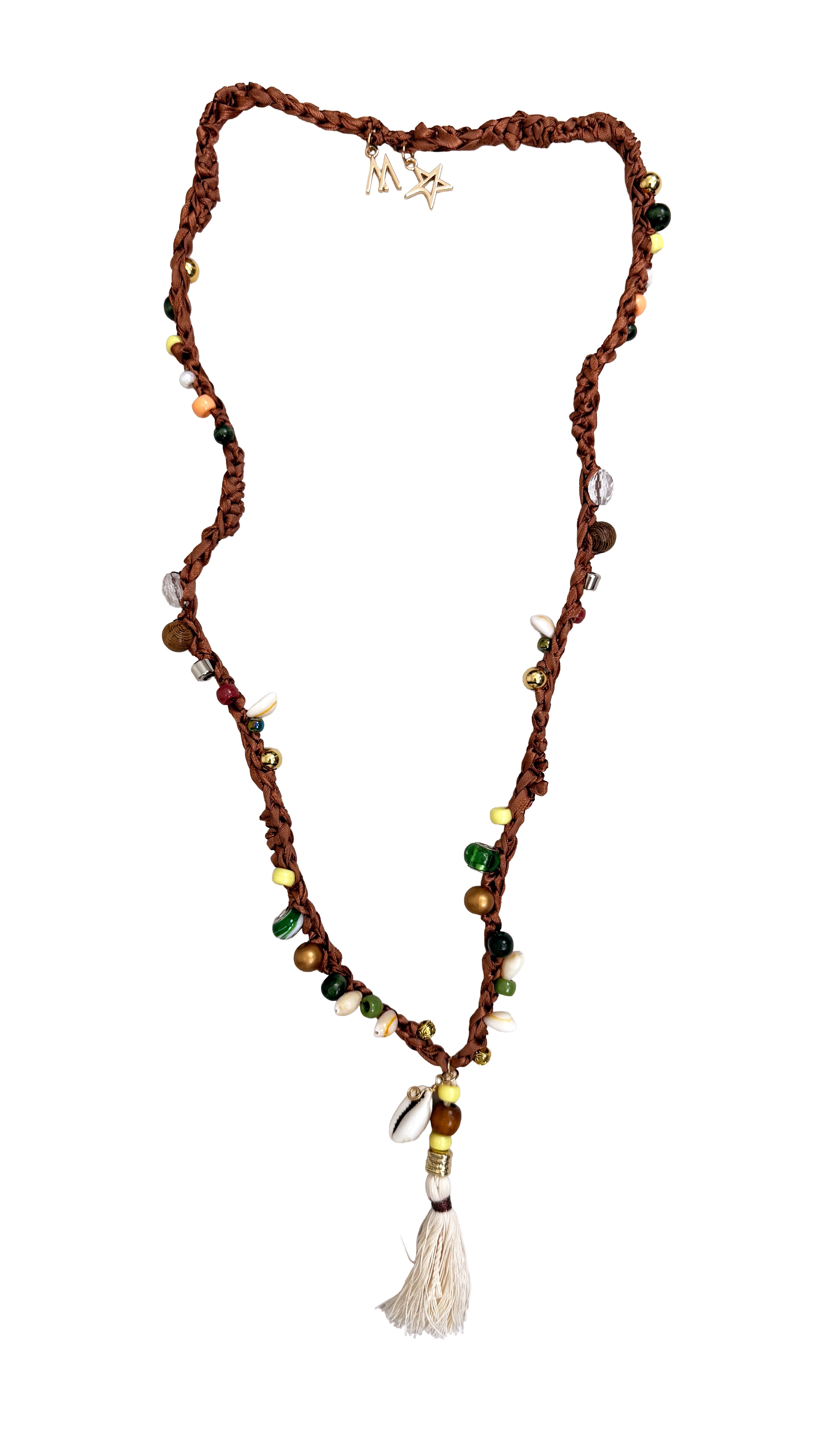 COLLANA UNCINETTO CON PERLINE E CONCHIGLIE