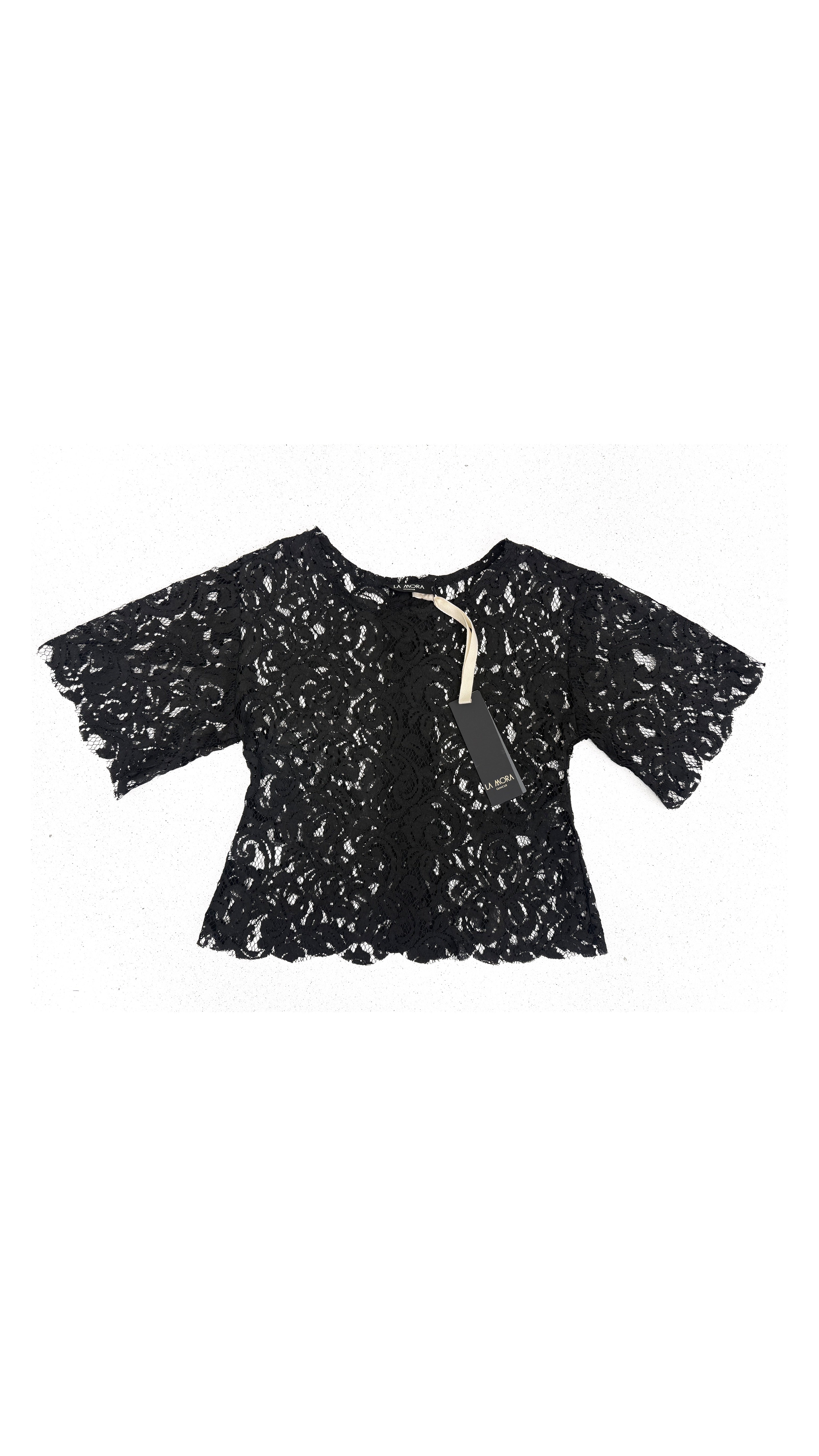 BLUSA LINEA SLIM IN PIZZO SMERLATO