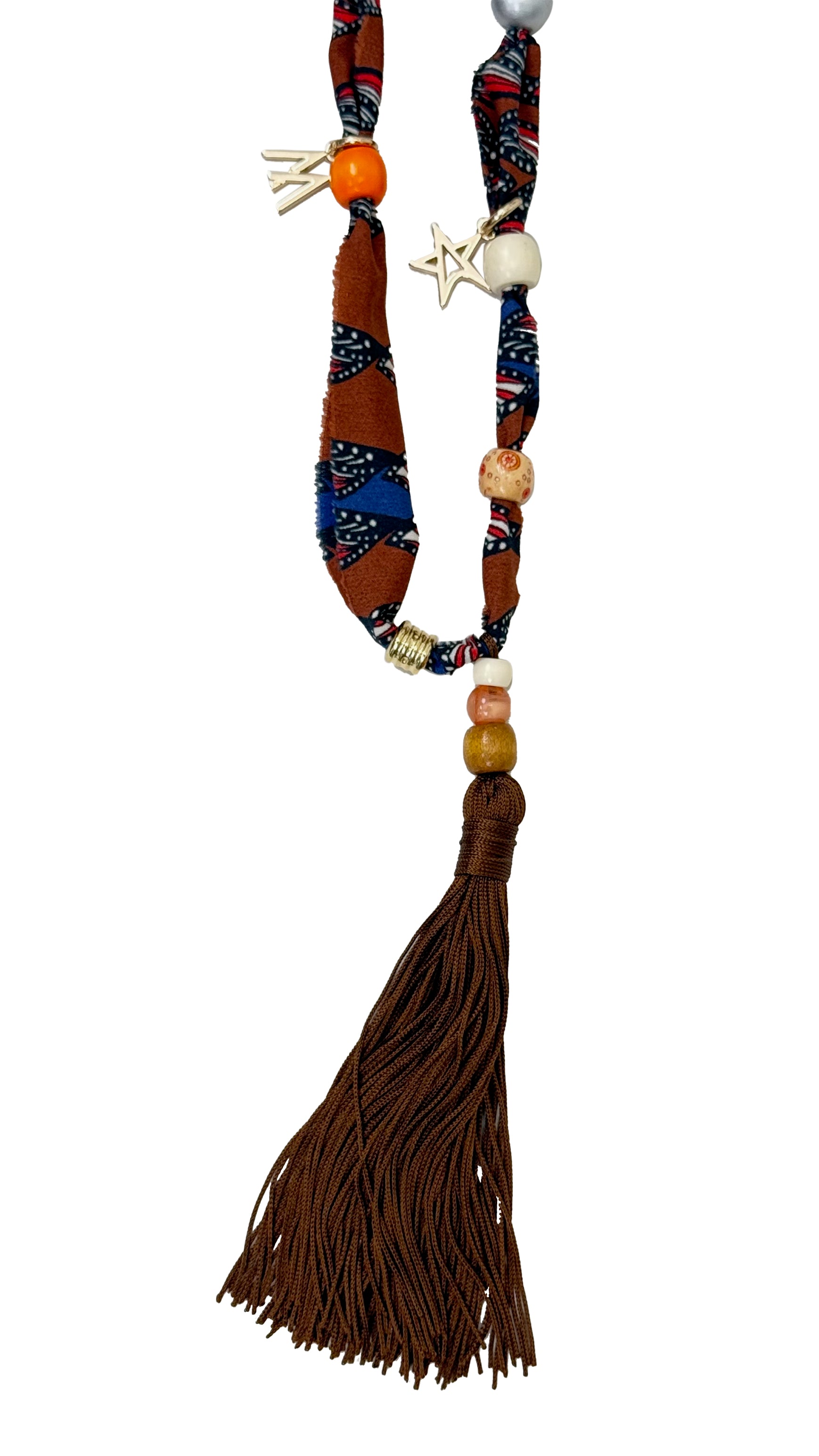 COLLANA IN VISCOSA FANTASIA PERLINE E NAPPA