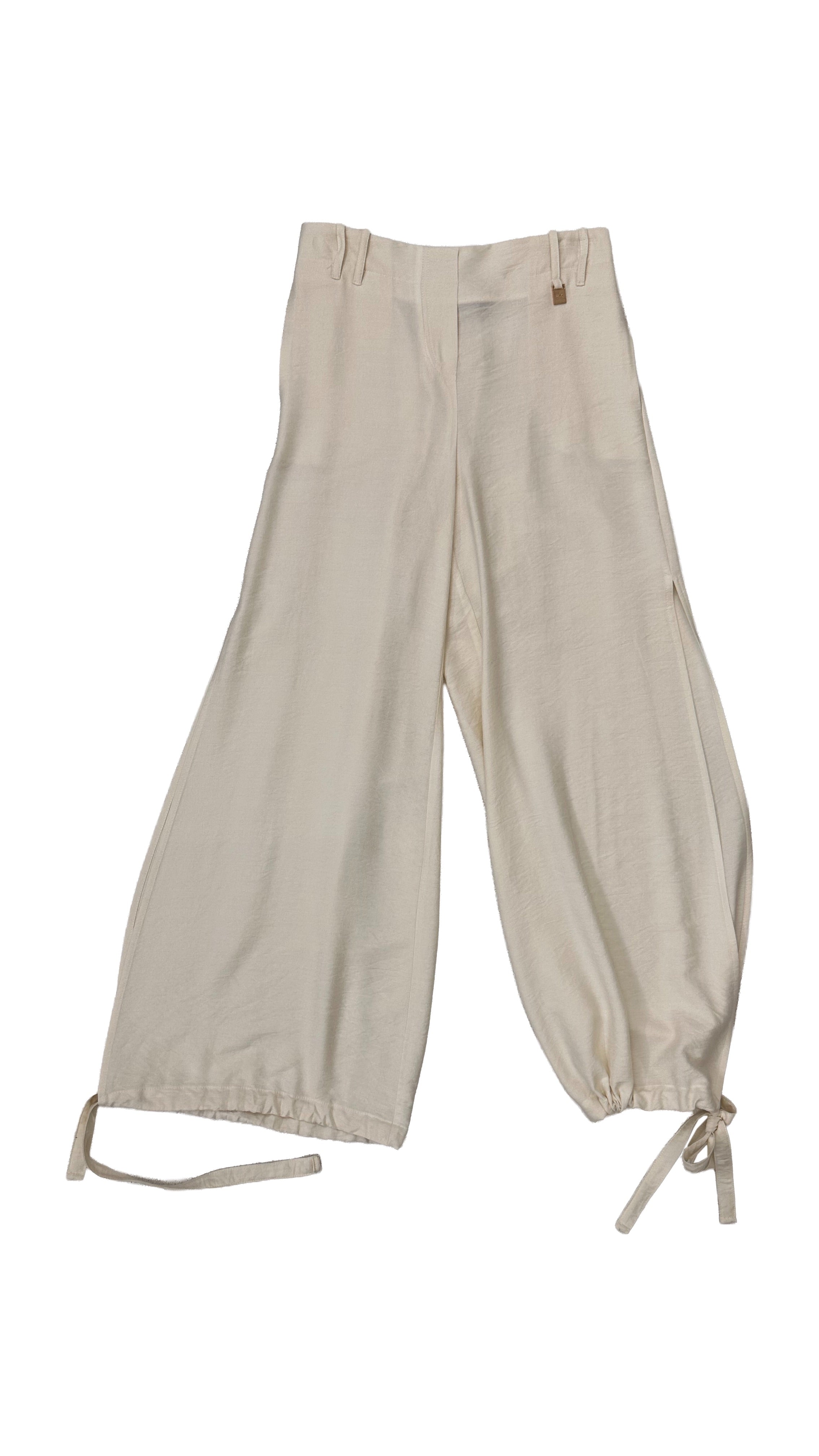 PANTALONE ODALISCA CON SPACCHI IN VISCOSA CRASH