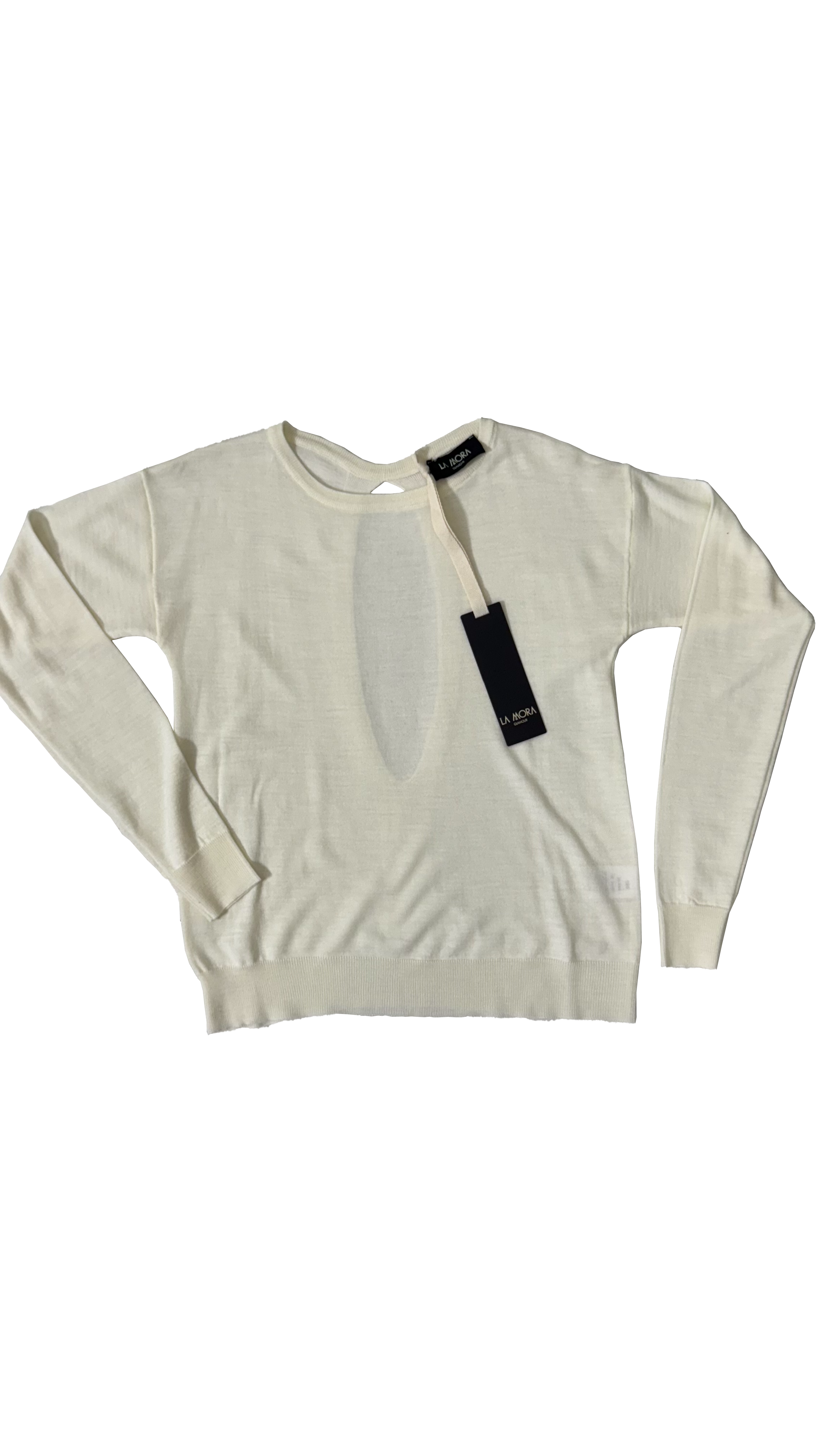 MAGLIA QUADRATA IN LANA VISCOSA CON APERTURA A GOCCIA